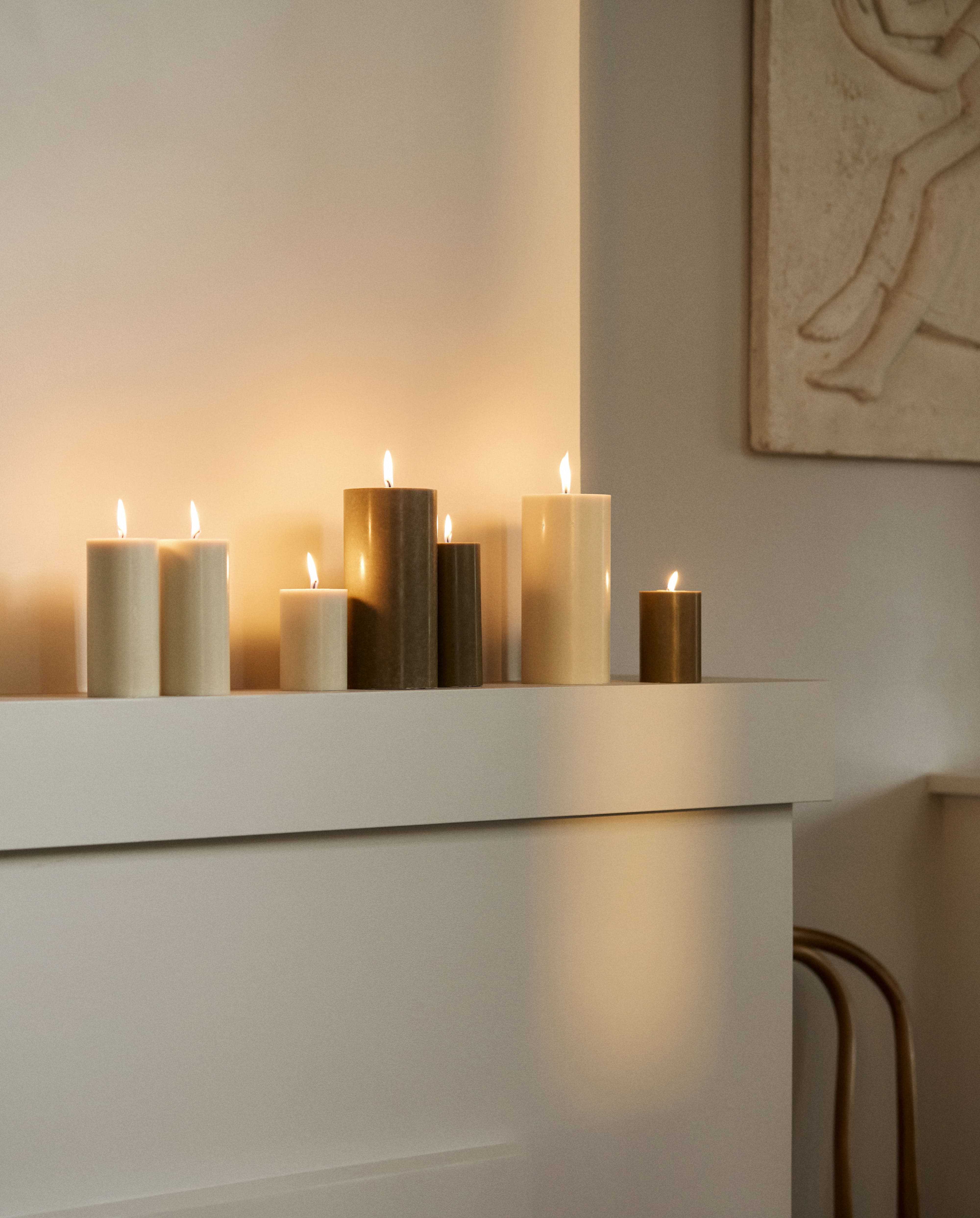 CANDLE, 6,8x10cm - beige