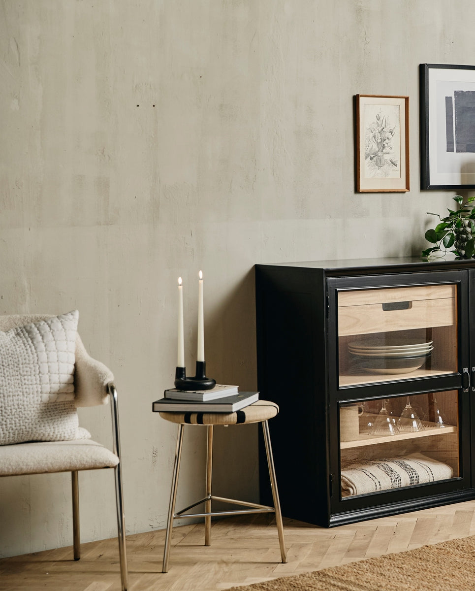 MORICE kruk, laag - zwart/ivoor