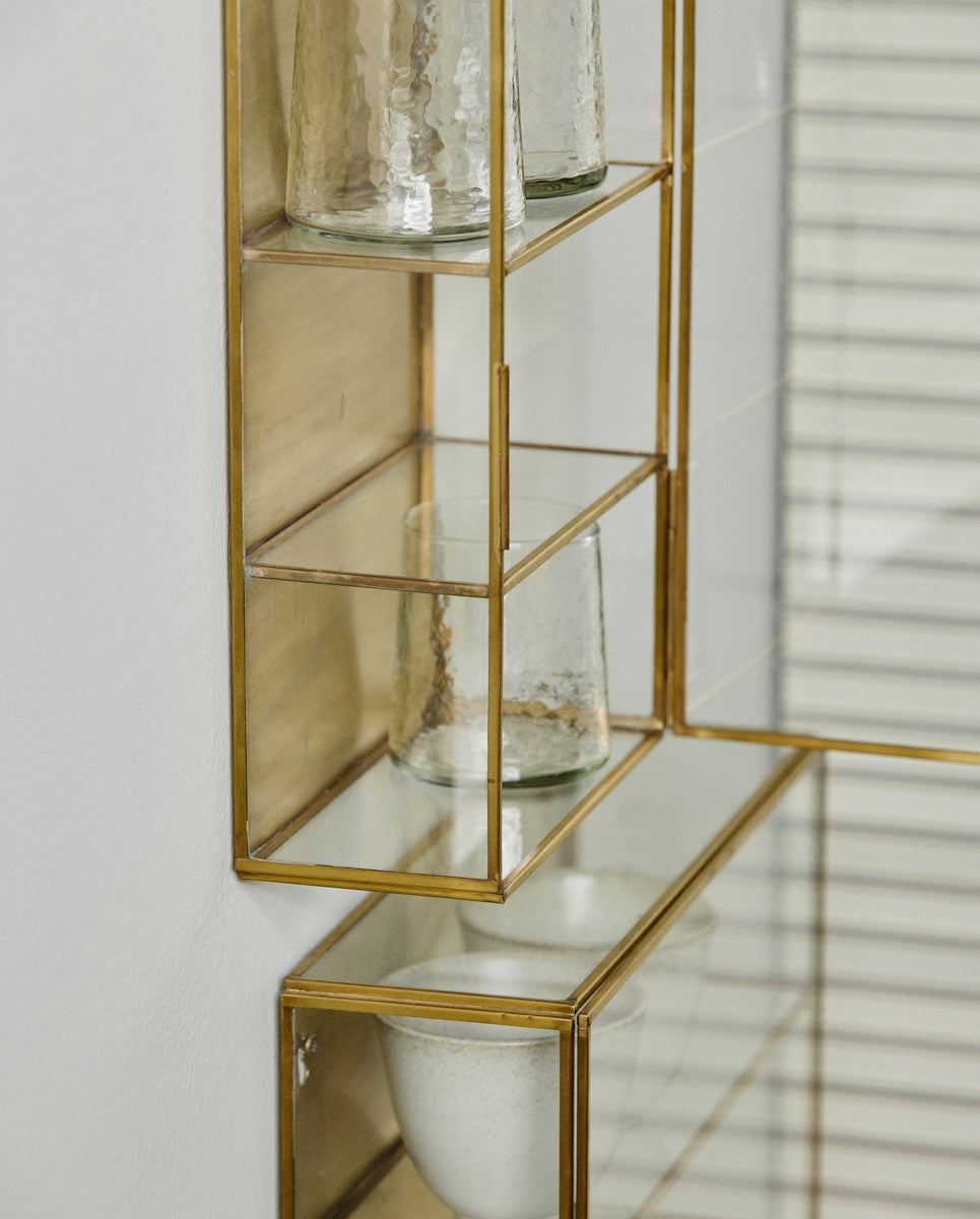 ADA wandkast, S, 3 planken, gouden afwerking