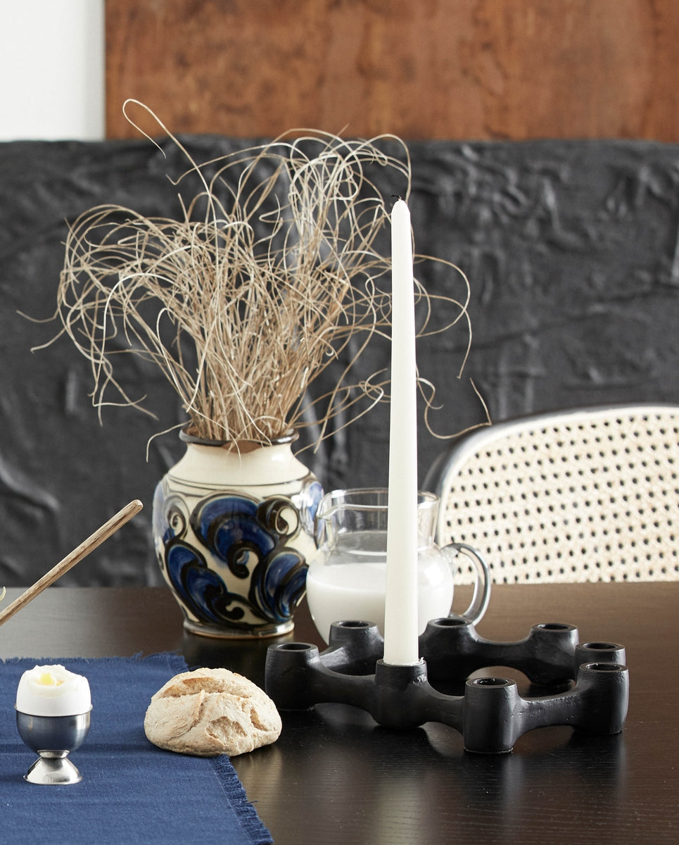 LEMNOS kandelaar, aluminium - zwart