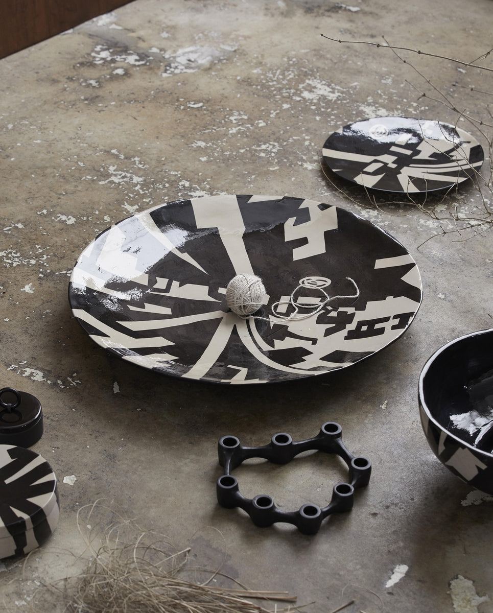 LEMNOS kandelaar, aluminium - zwart