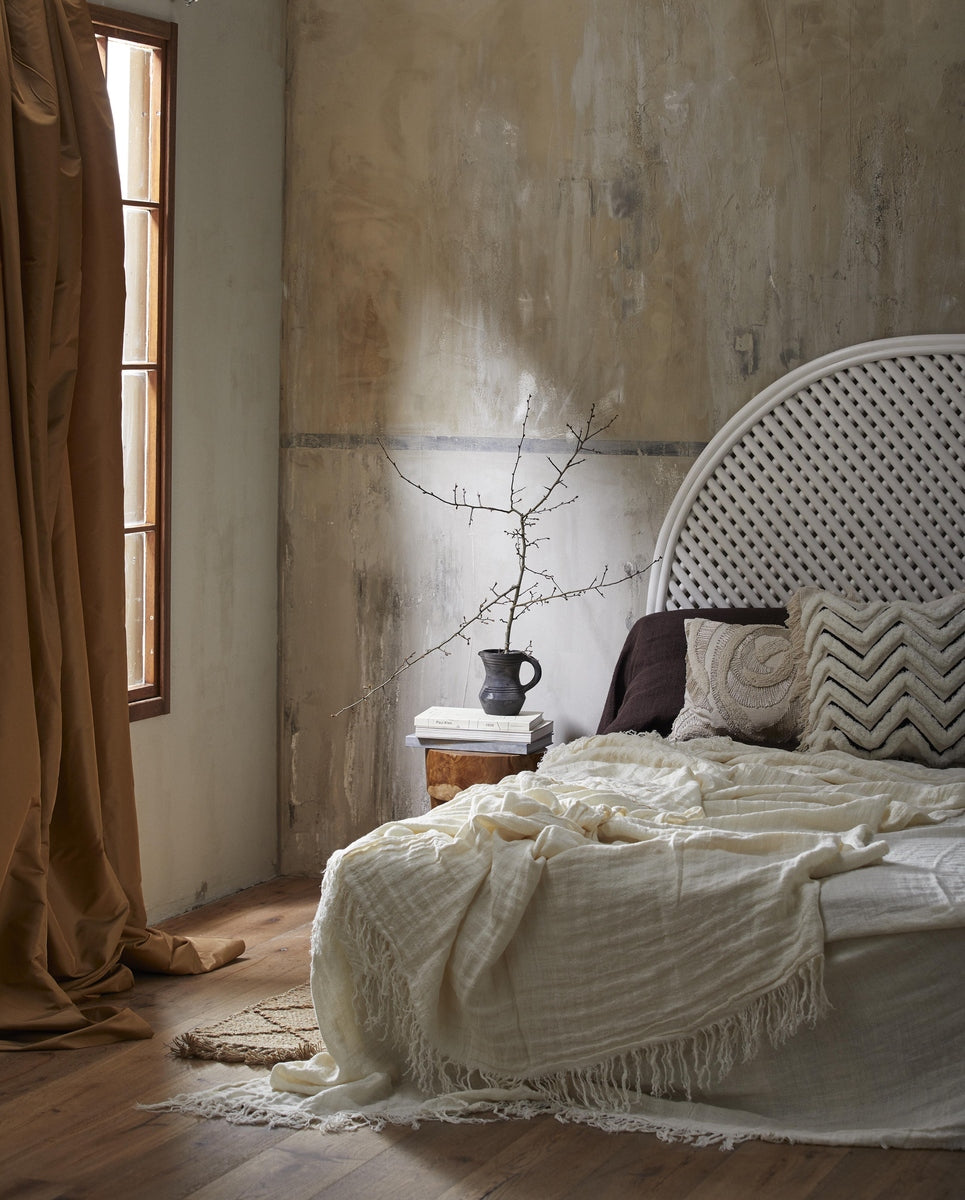 PHAI hoofdeinde, rotan - wit