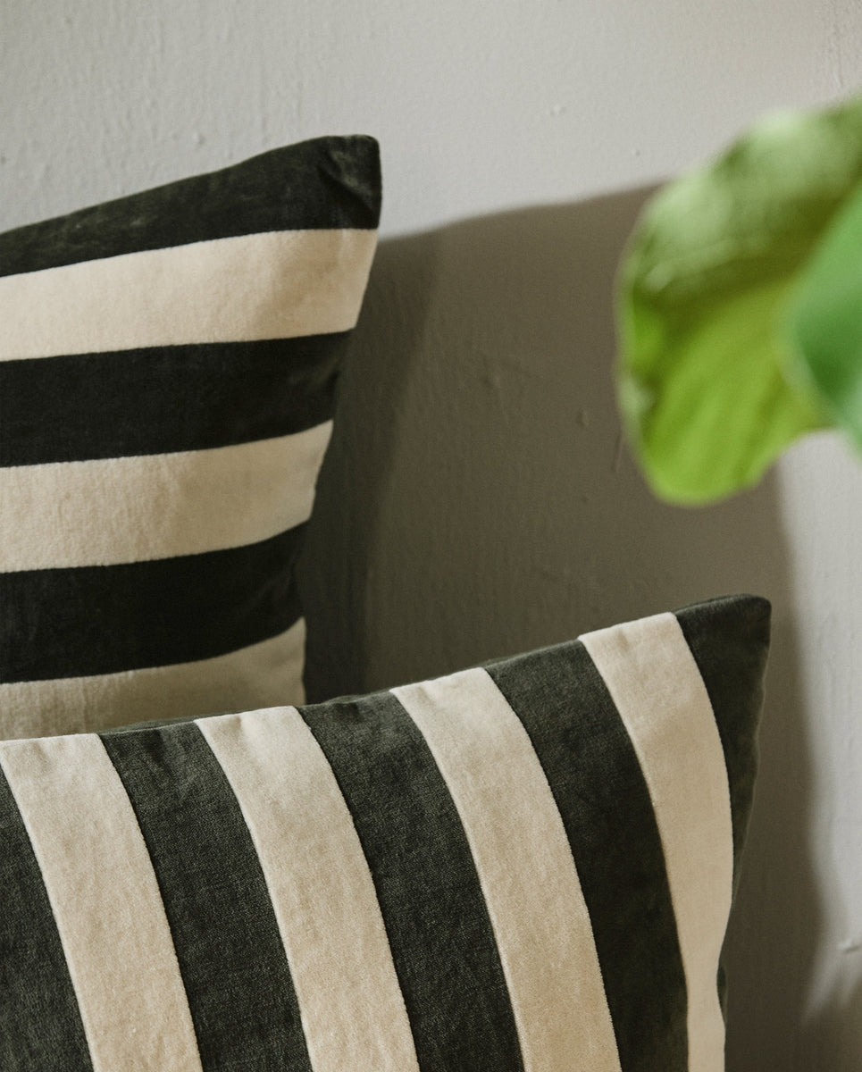 ALHENA kussensloop, 48x68 - ivoor/groen