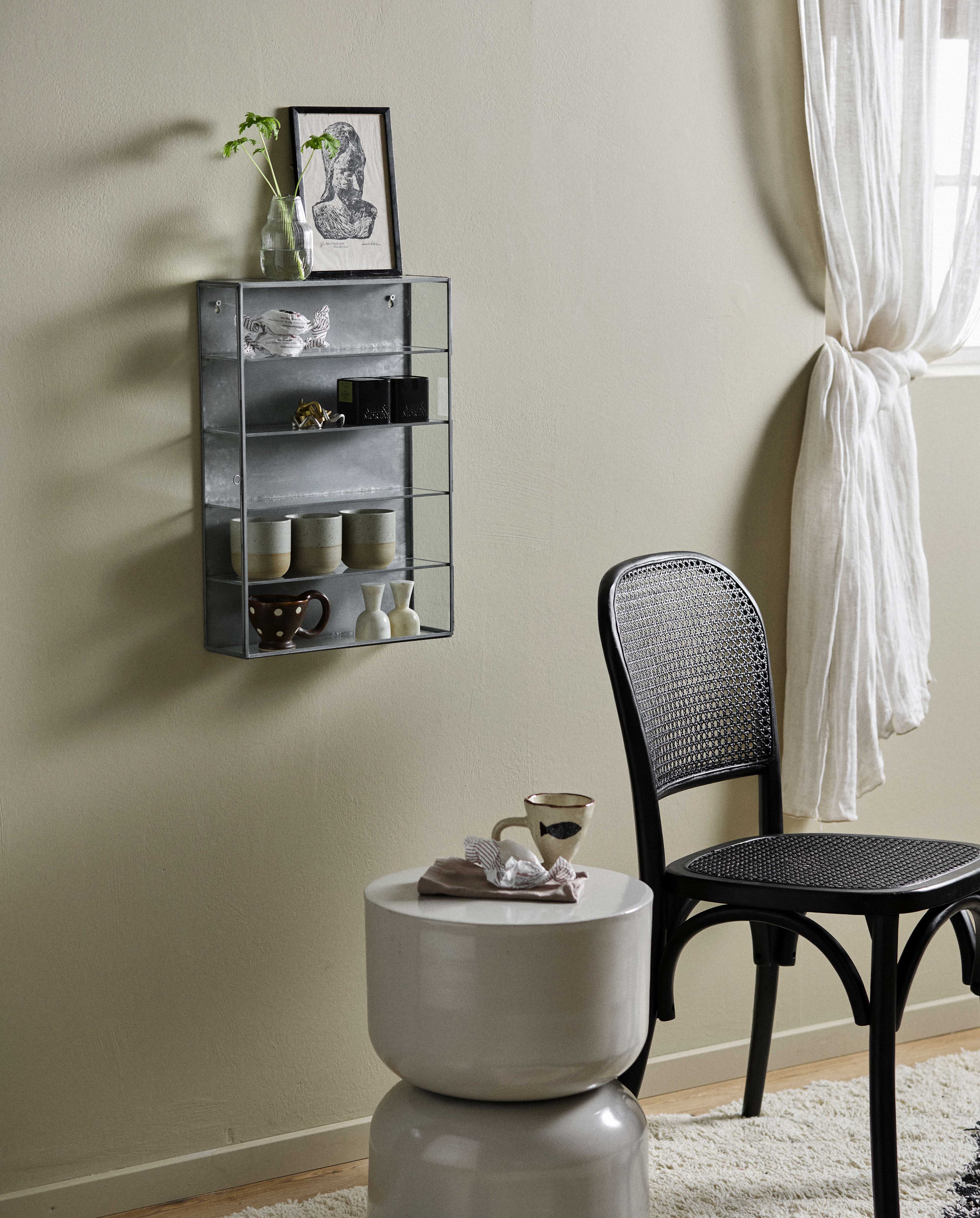 WICKY chair w. wickerwork, black/black