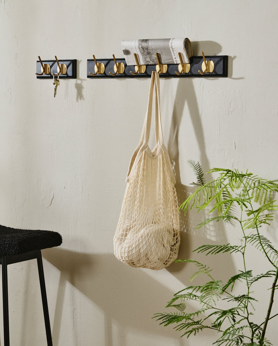 EDGY kapstok, 2 haken - zwart