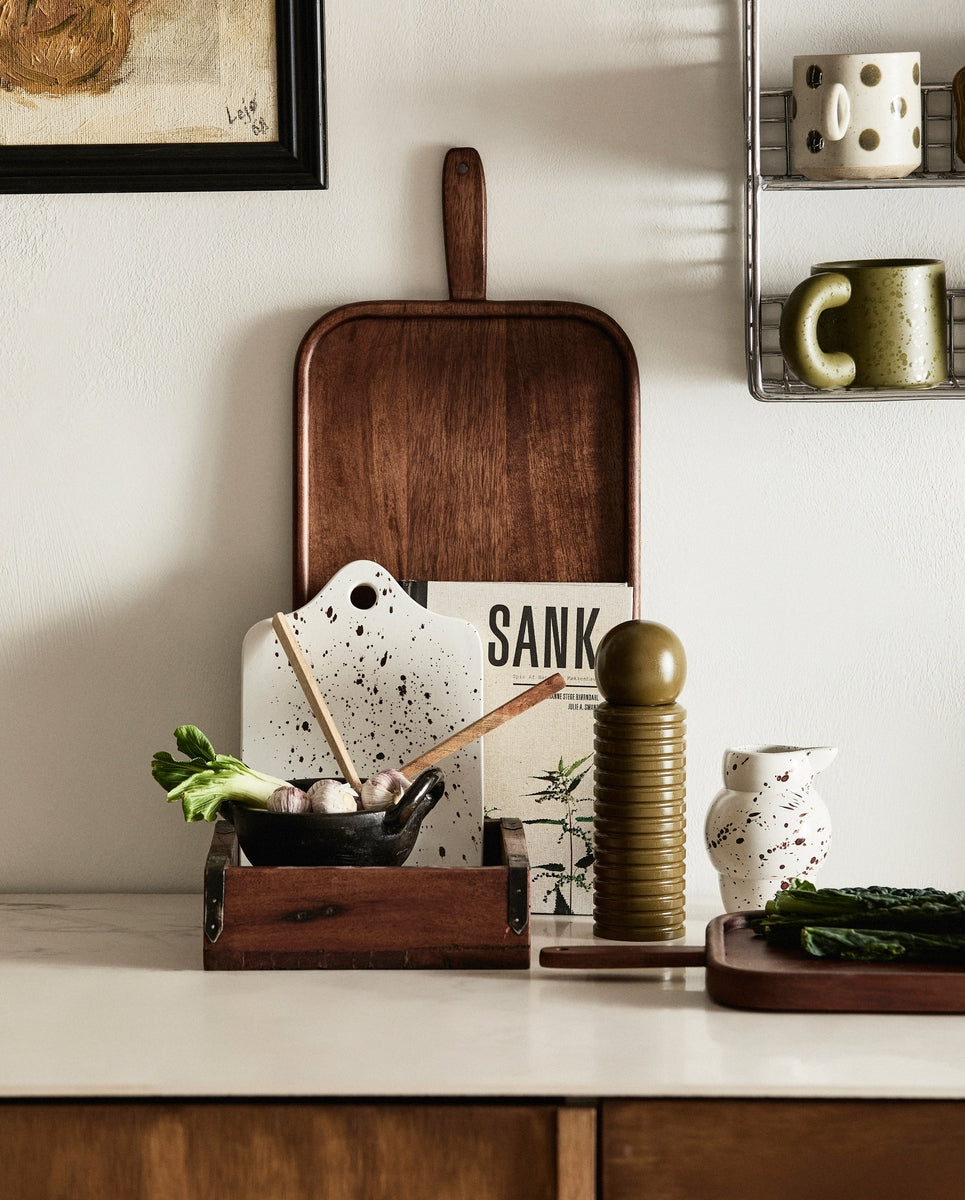 RIA serveerschaal met spatscherm - ivoor