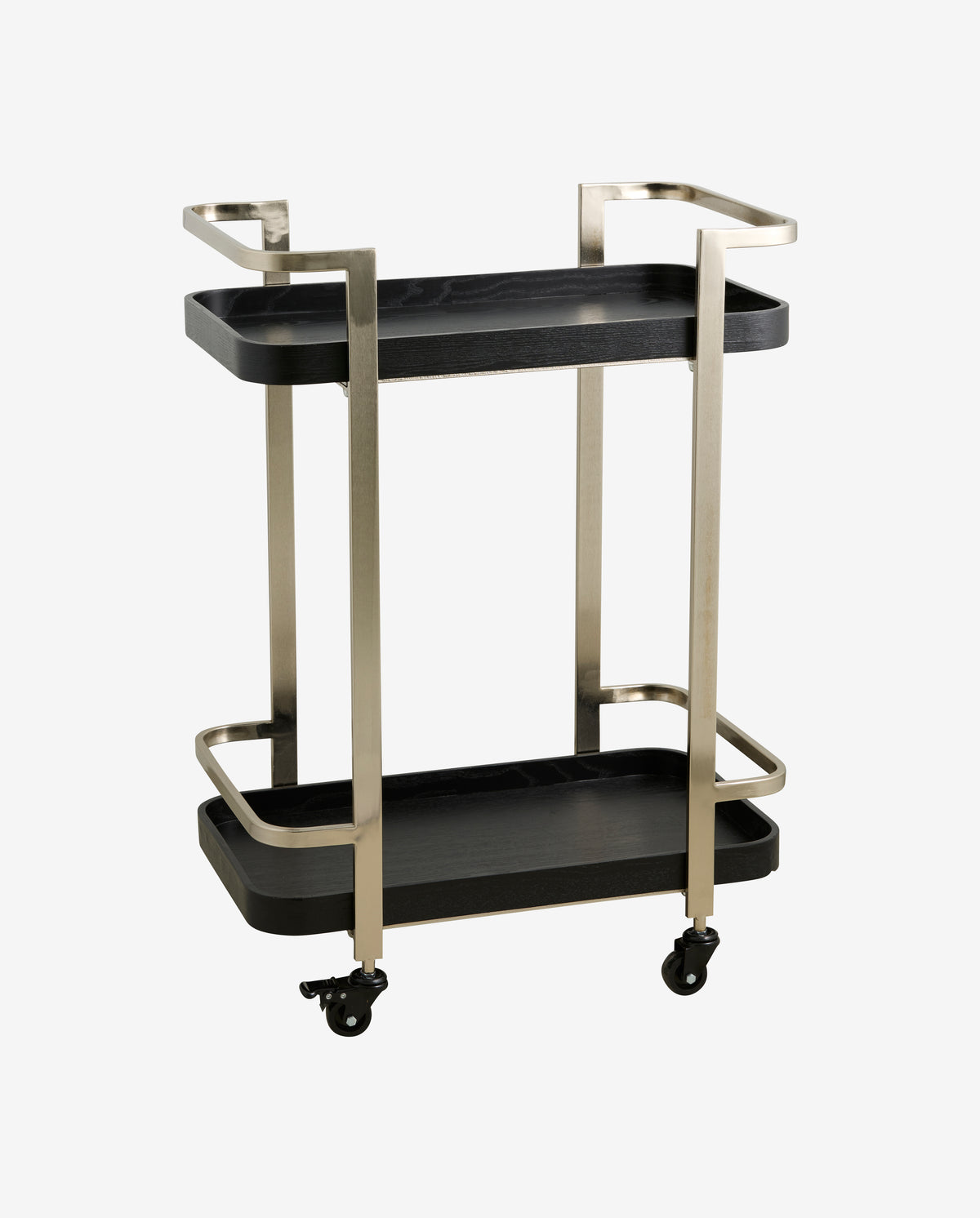 NOLI trolley, iron w/wood shelves - black