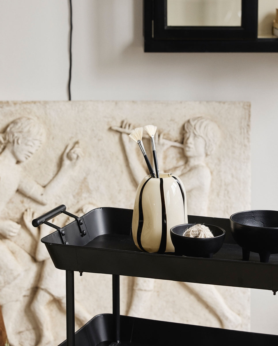 FULDA ijzeren trolley op wielen - zwart