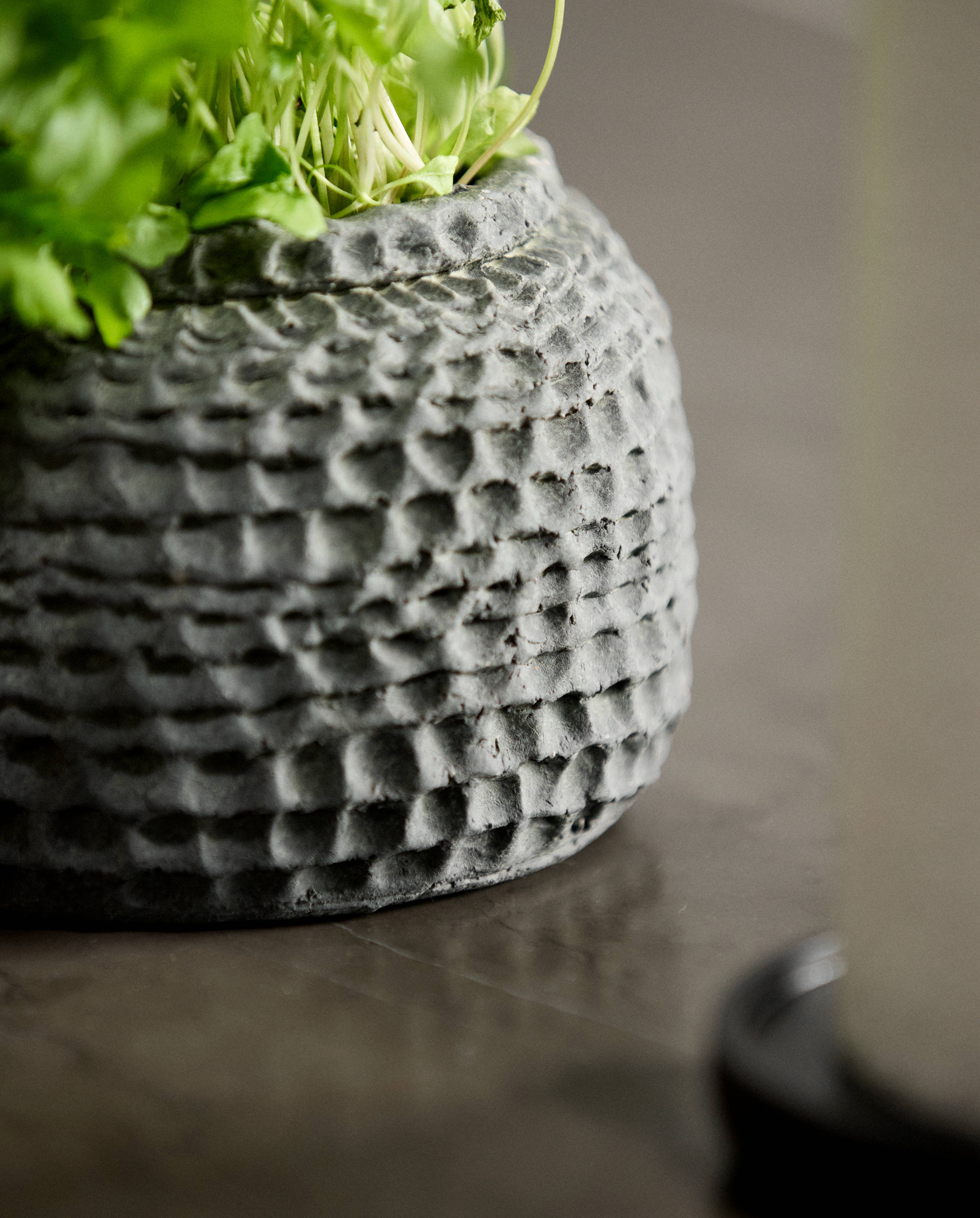 AOBA pot, L, cement - grey