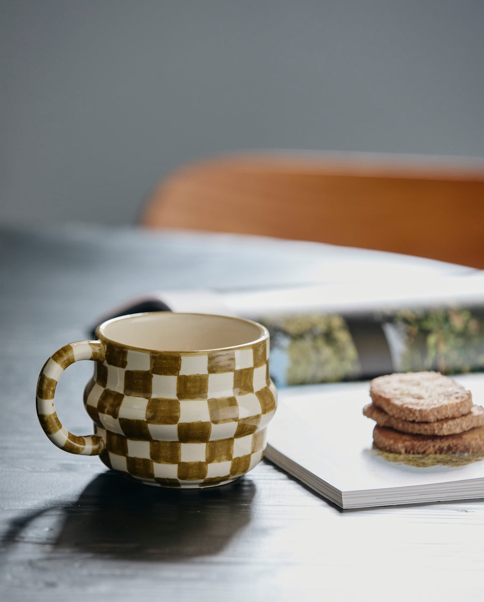 Tazza YSIA, controllo - verde/avorio