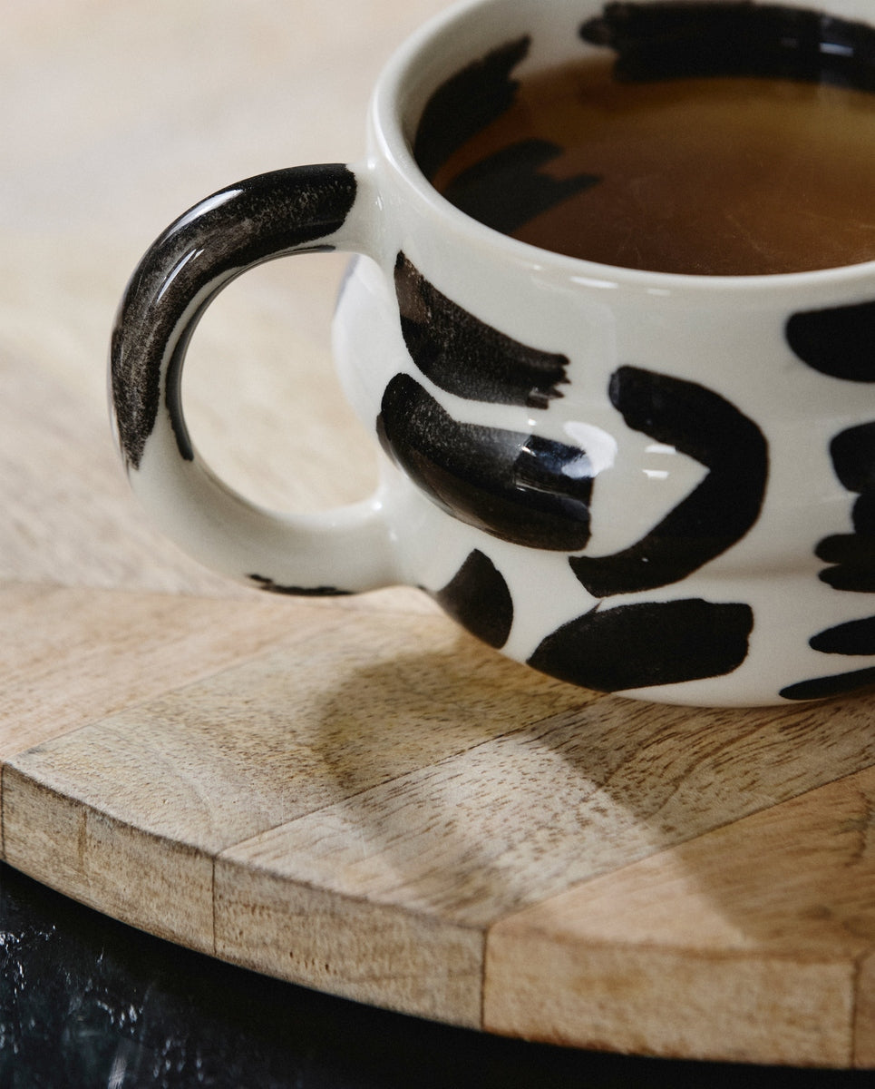 YSIA beker, colorblock - zwart/ivoor