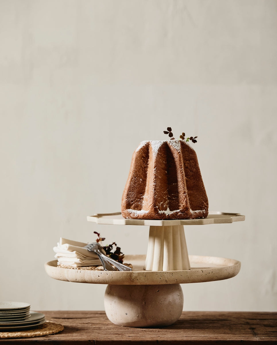 MINU dienblad op voet - ivoor