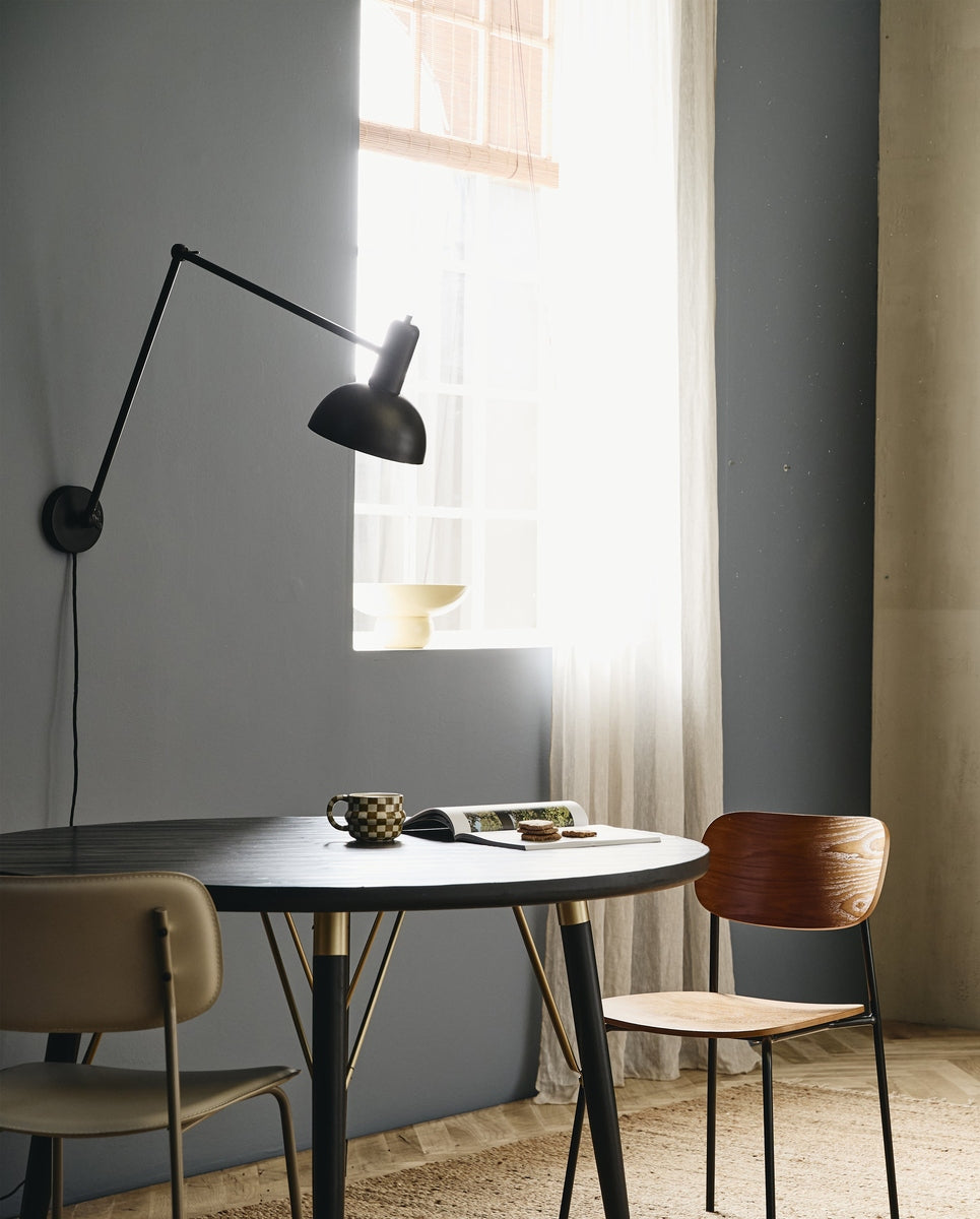 LUVUA eettafel, rond - zwart hout