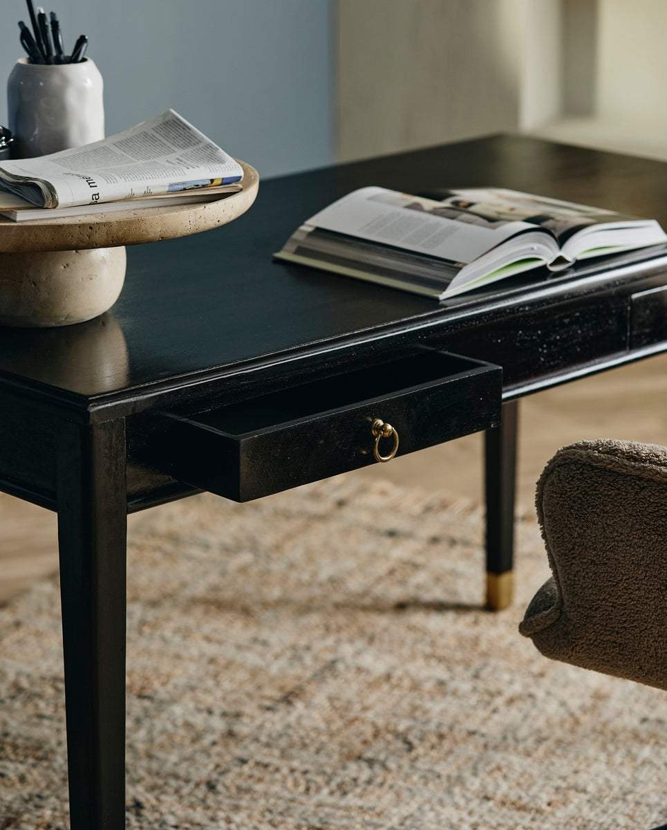 EMS bureau met 2 laden, S - zwart