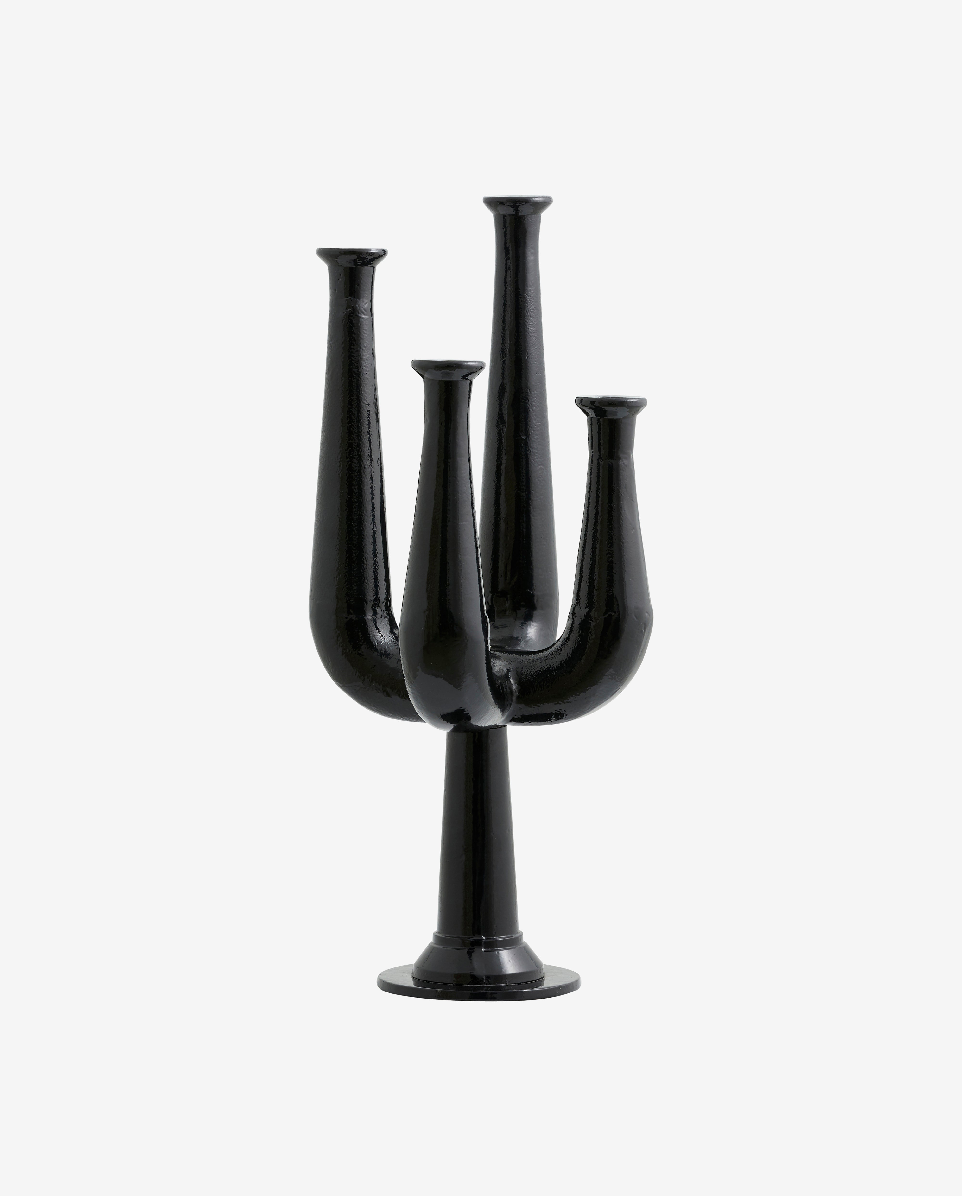 ULOPU candleholder, 4 arm, aluminum - black