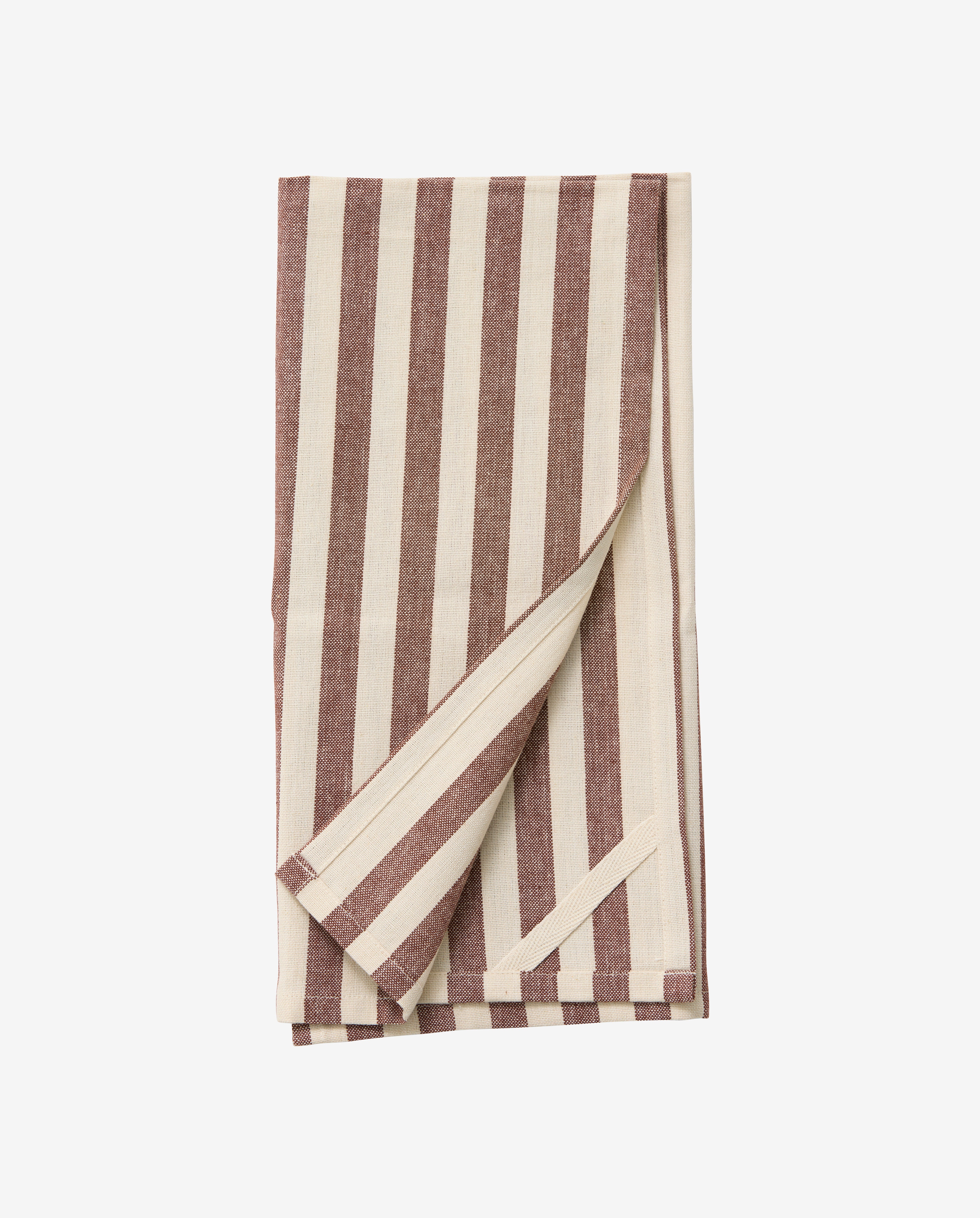 RAFU tea towel, striped - burgundy/beige