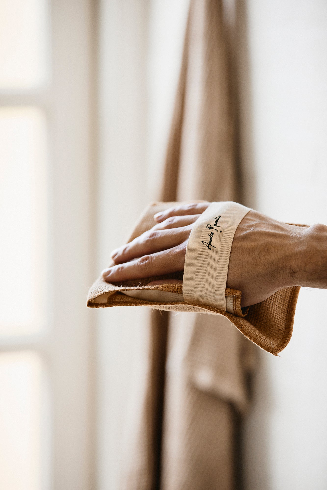 Jute zeep handschoen