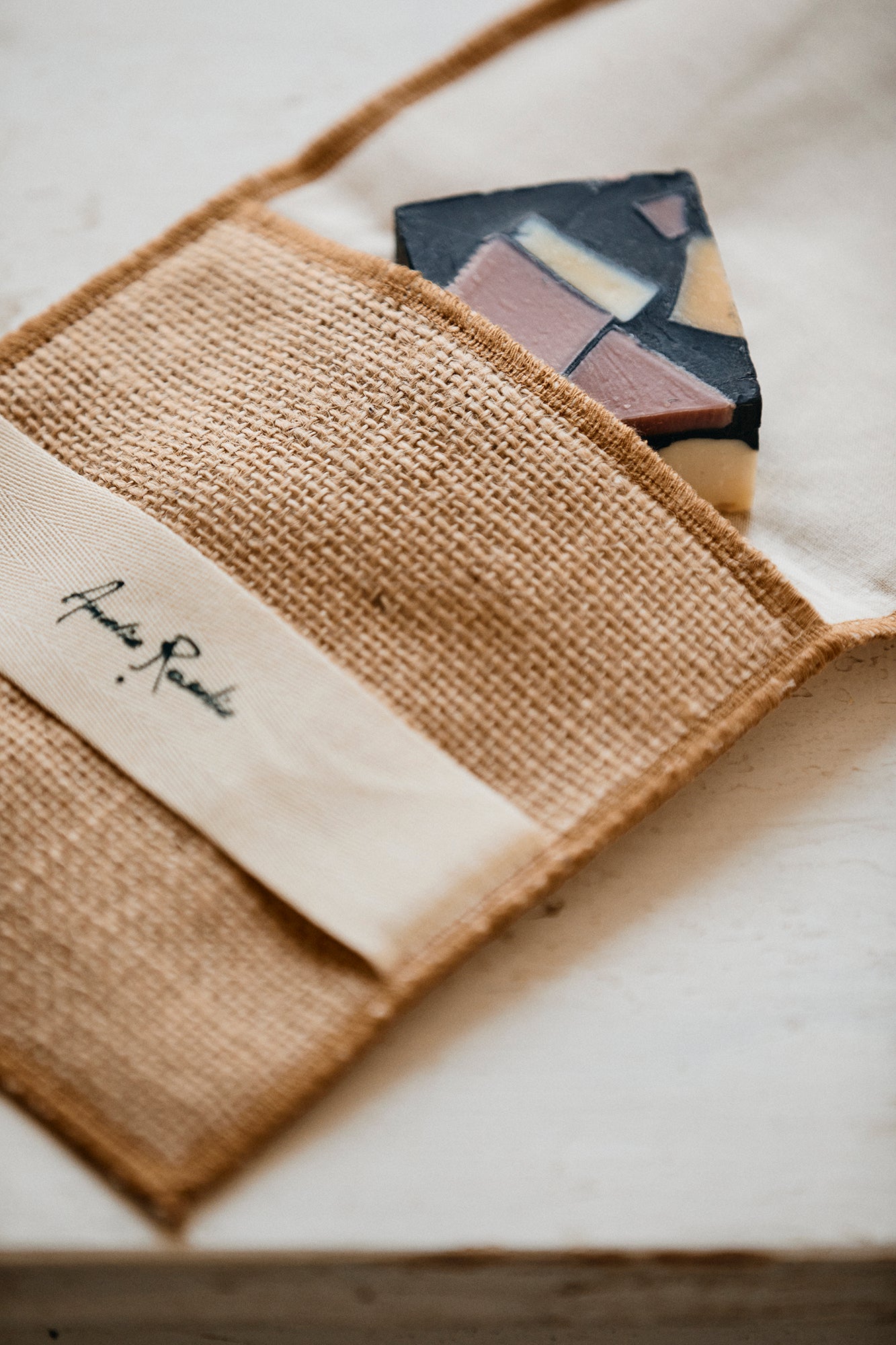 Jute zeep handschoen