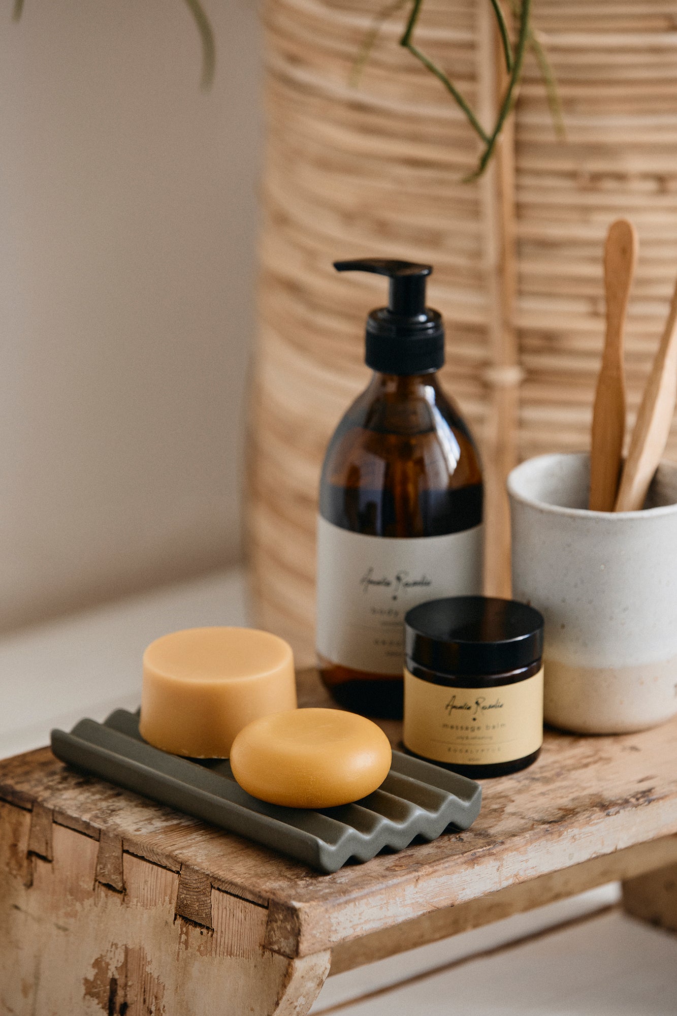 Keramische zeepbak groot | GROEN 8 x 15 cm