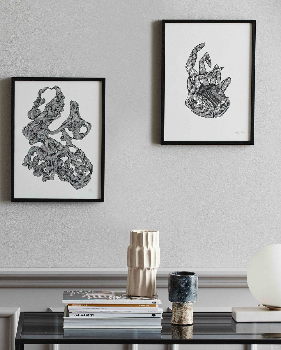 HAND illustratie - zwart frame