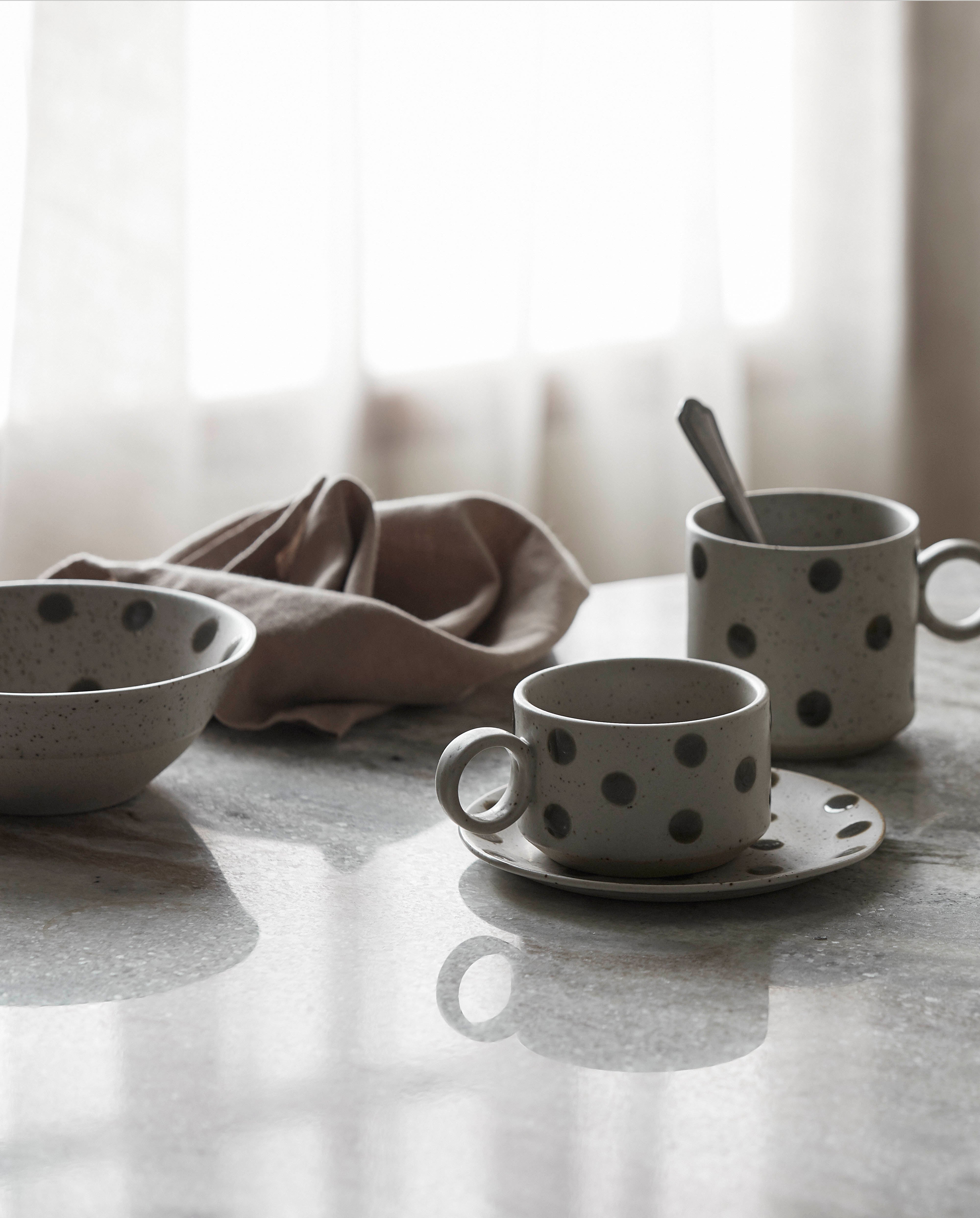 GRAINY stip kom, zand/groen