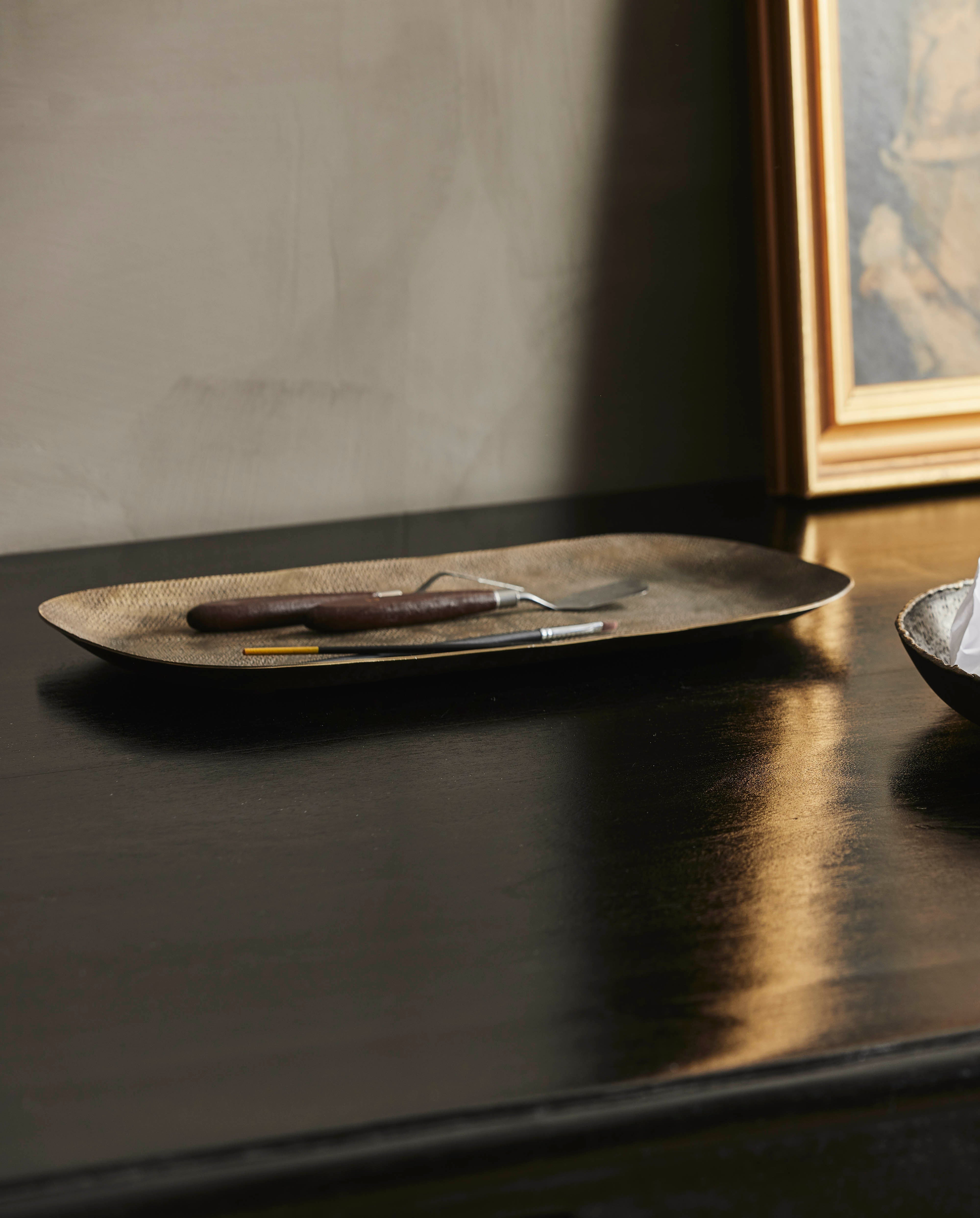 Vassoio quadrato DANNA - ottone antico