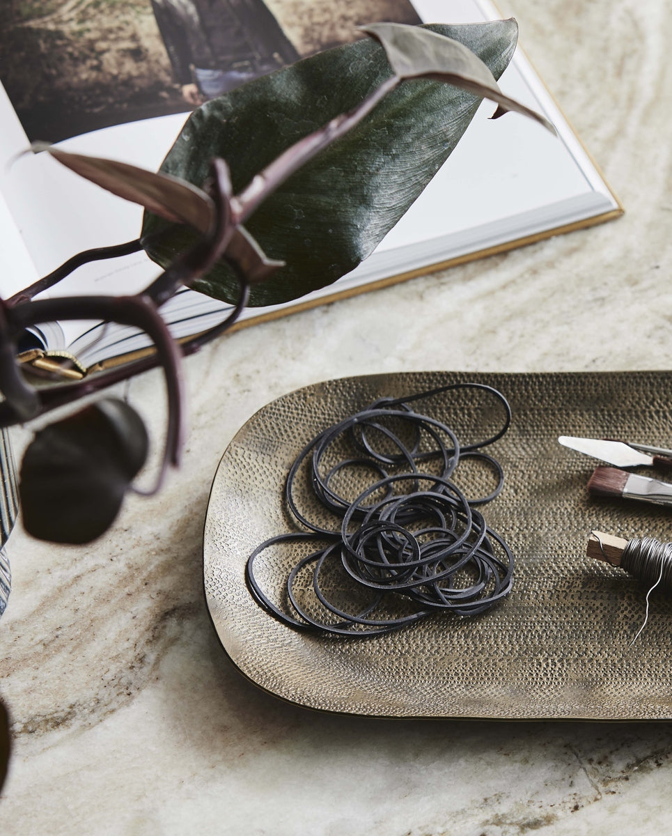 Vassoio quadrato DANNA - ottone antico