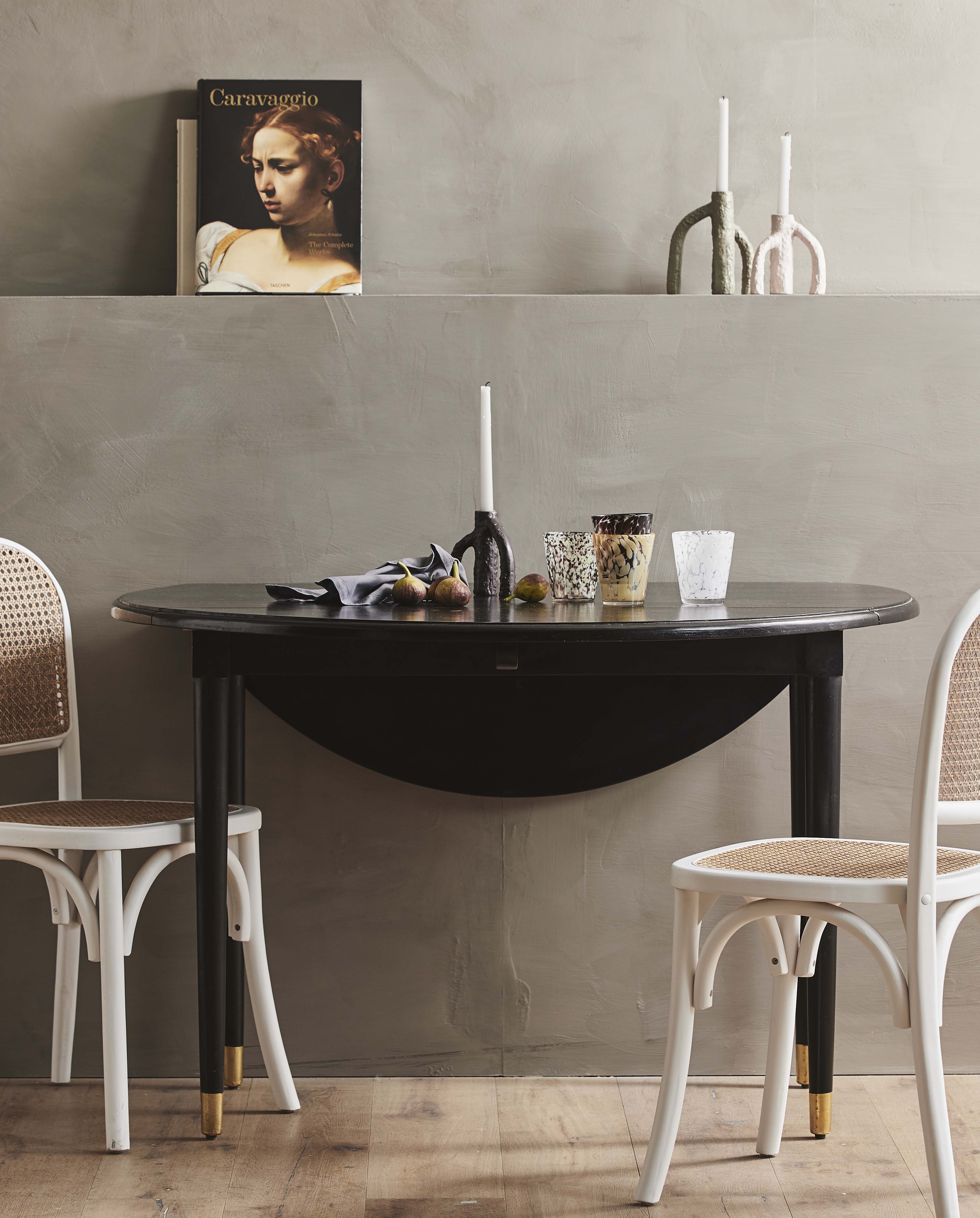 AHR ronde tafel, opvouwbaar - zwart hout