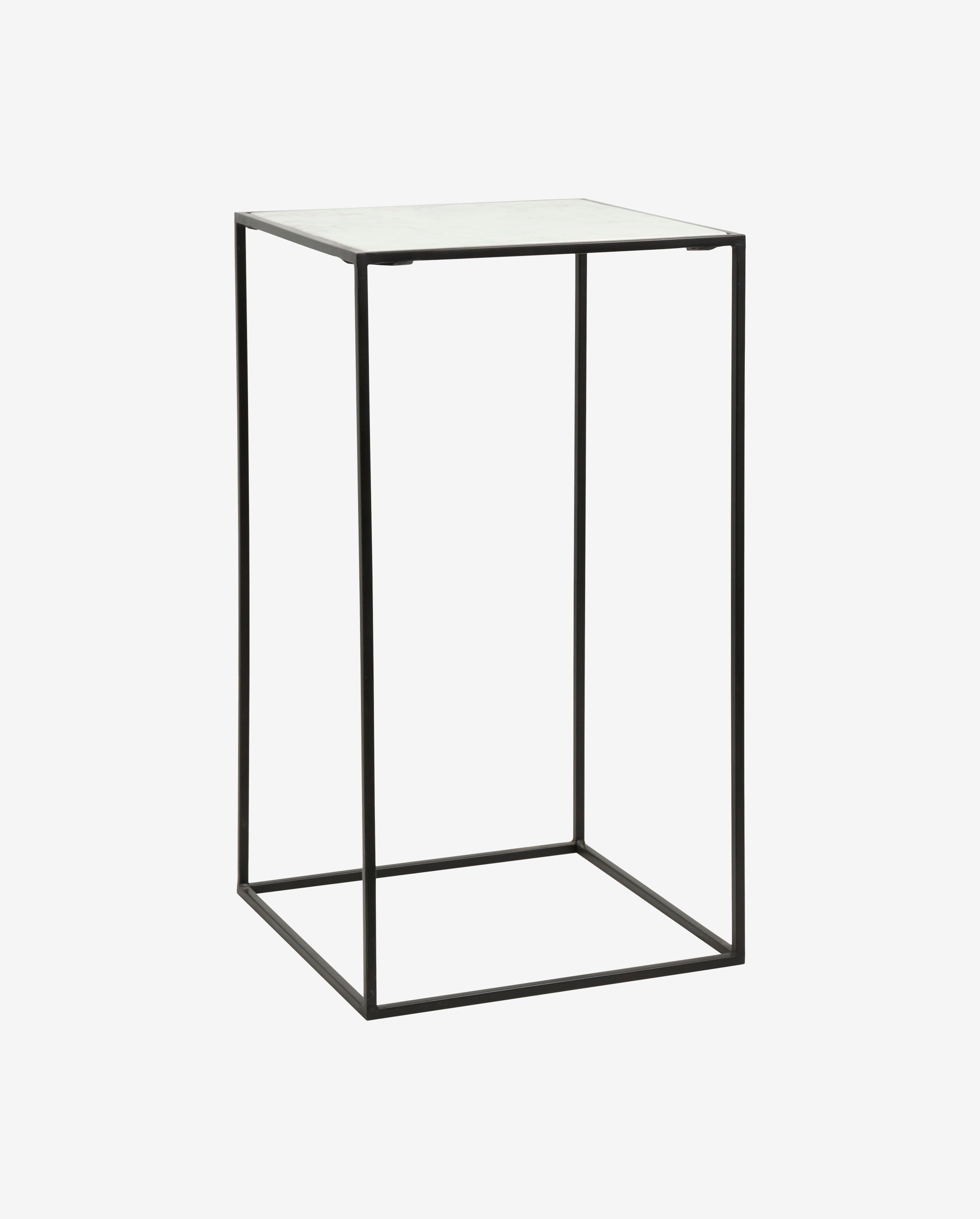 CUBE side table white marble, L