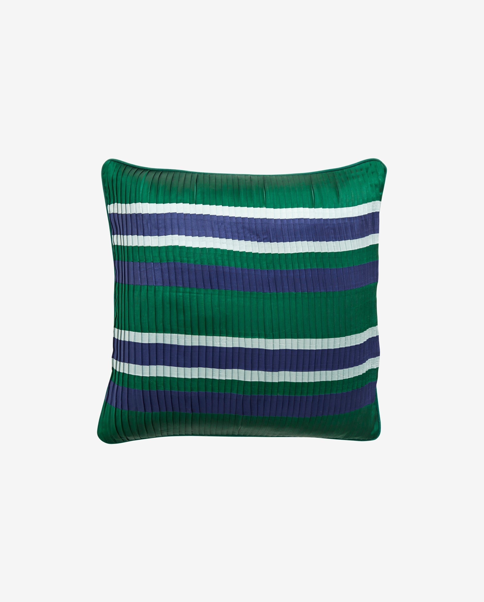 Copricuscino, righe, verde scuro/blu navy