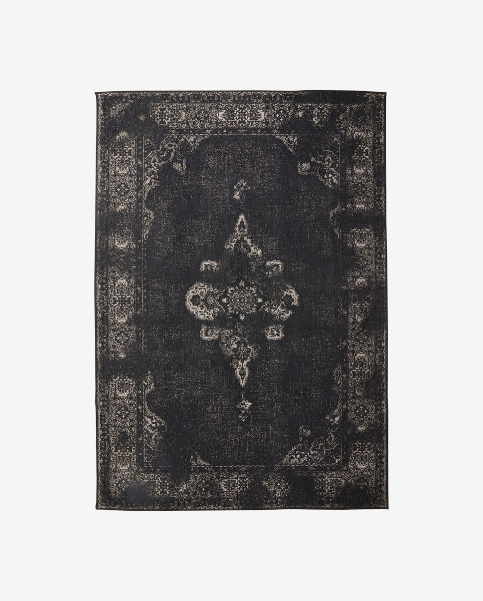 GRAND geweven vloerkleed, 200x290 - donkergrijs/zwart