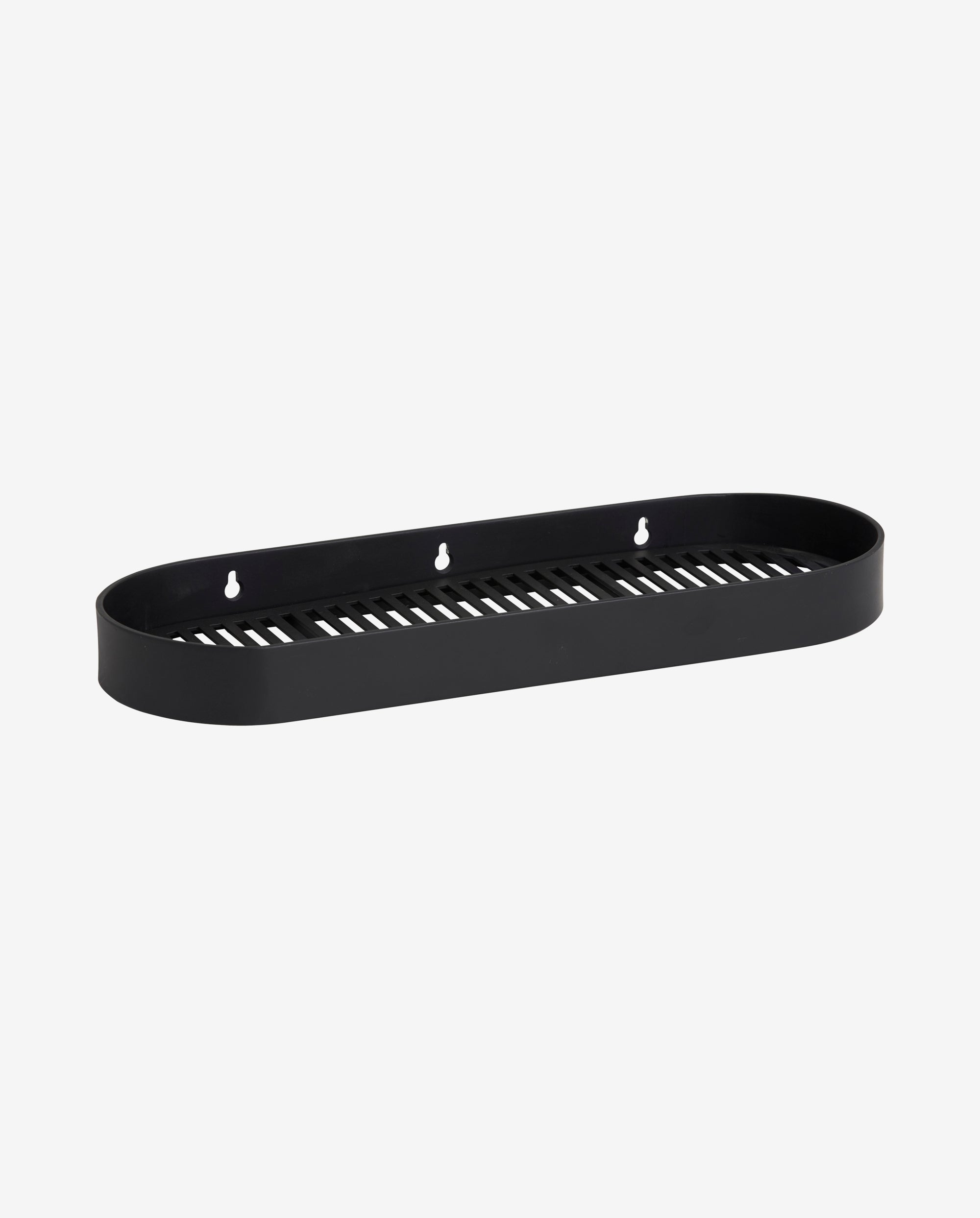 SOTRA shelf w/grooves, black metal