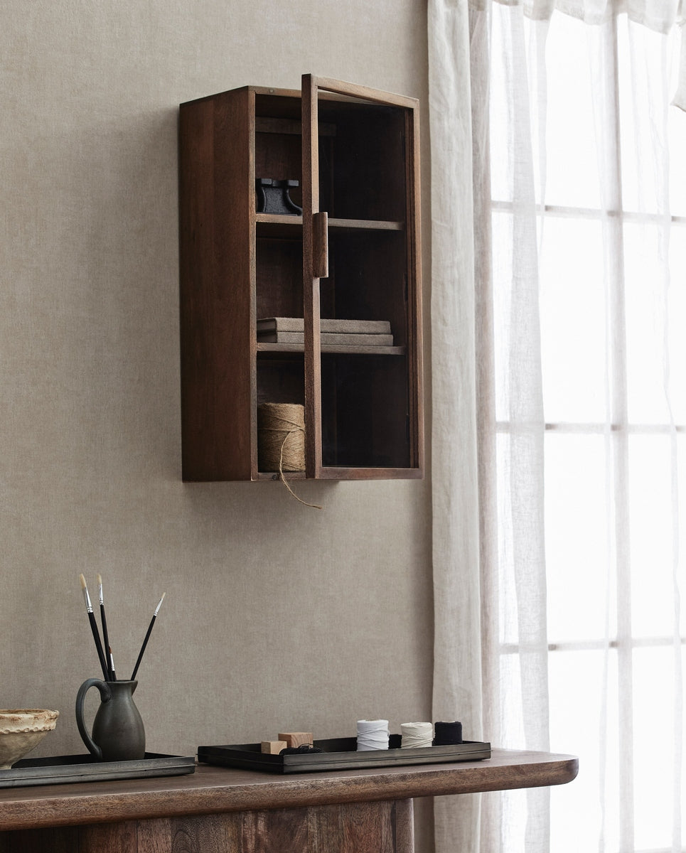 NANGO wall cabinet, 1 door, dark brown