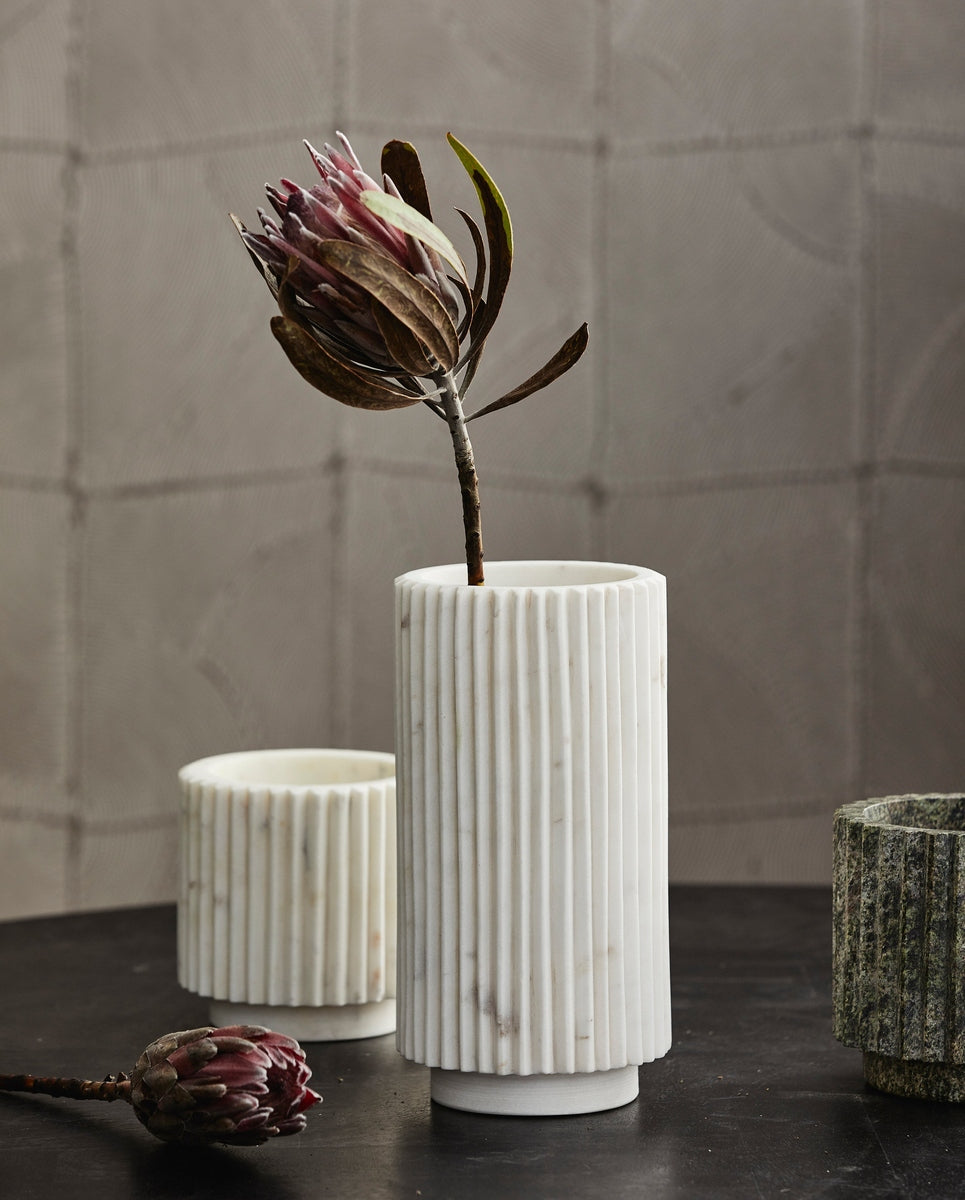 Vase LOON - marbre blanc