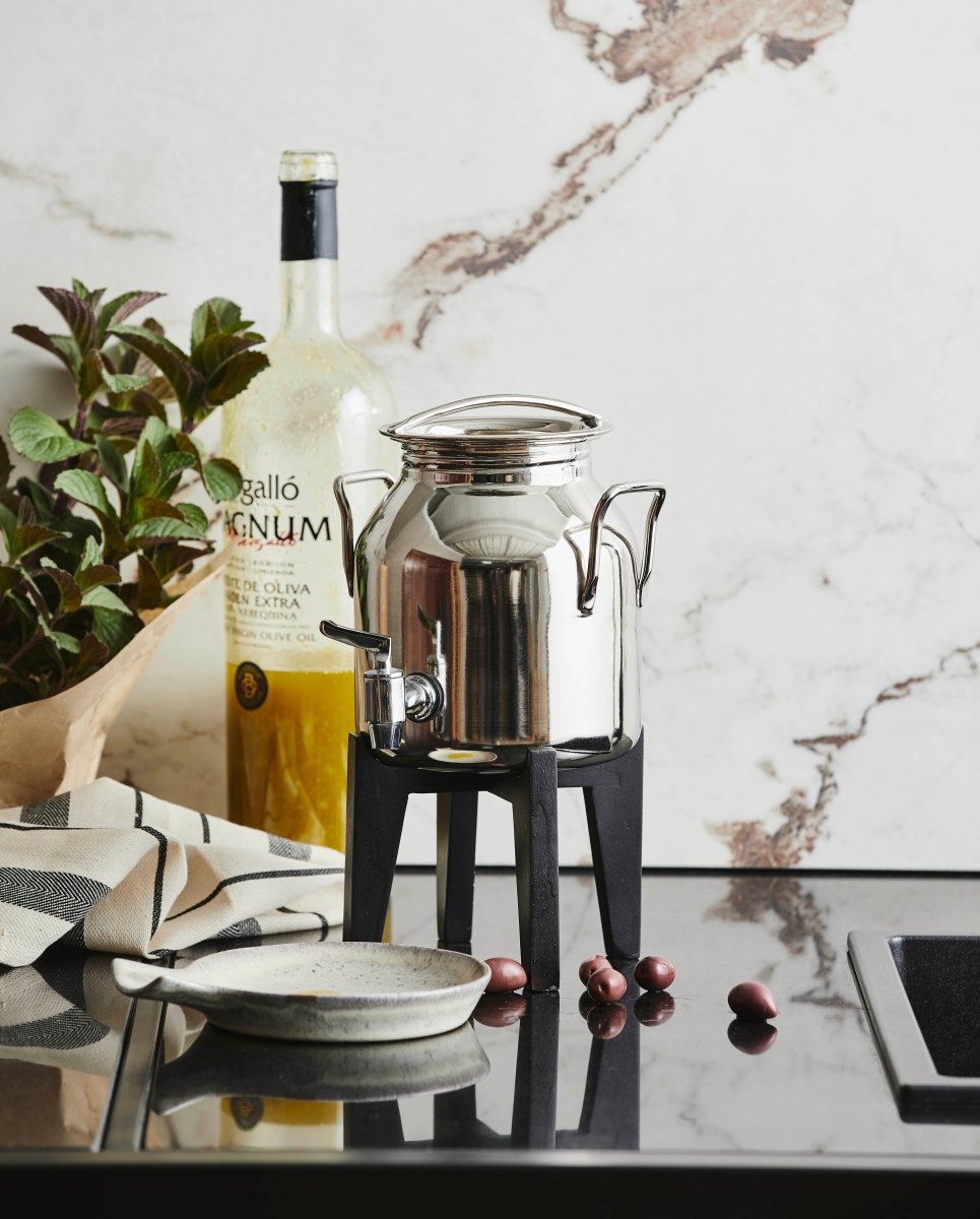 FATALI, olijfoliecontainer met zwarte basis