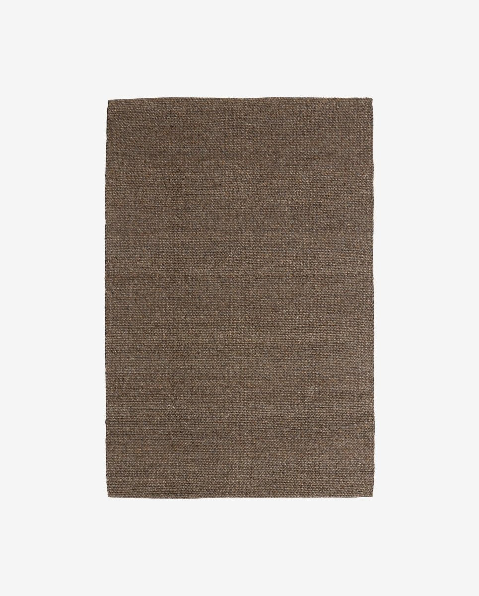 FIA håndvævet uldtæppe - 200x290 cm - grå/brun - nordal.dk