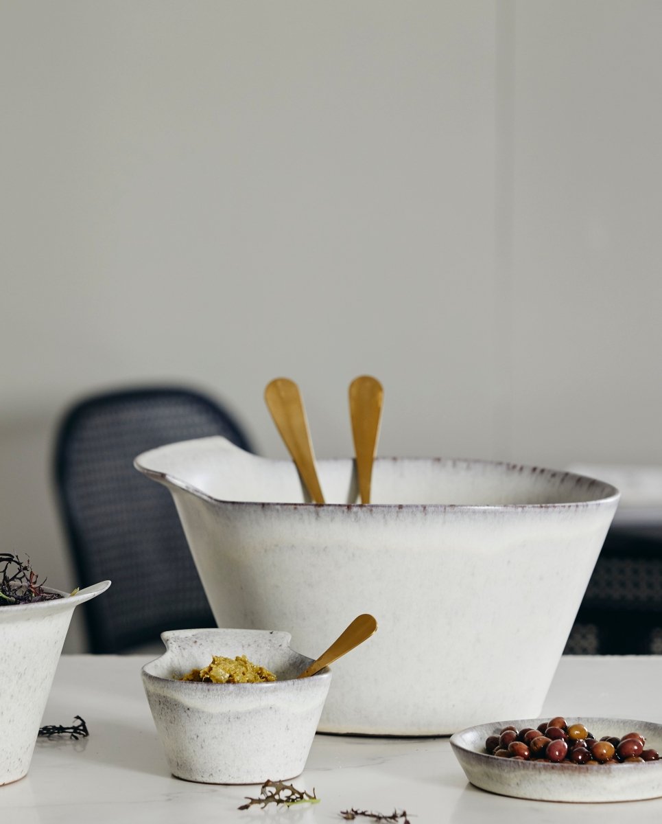 Ciotola in ceramica TORC, L, smalto bianco sporco