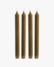 CANDLE, tall, set w/4 - green