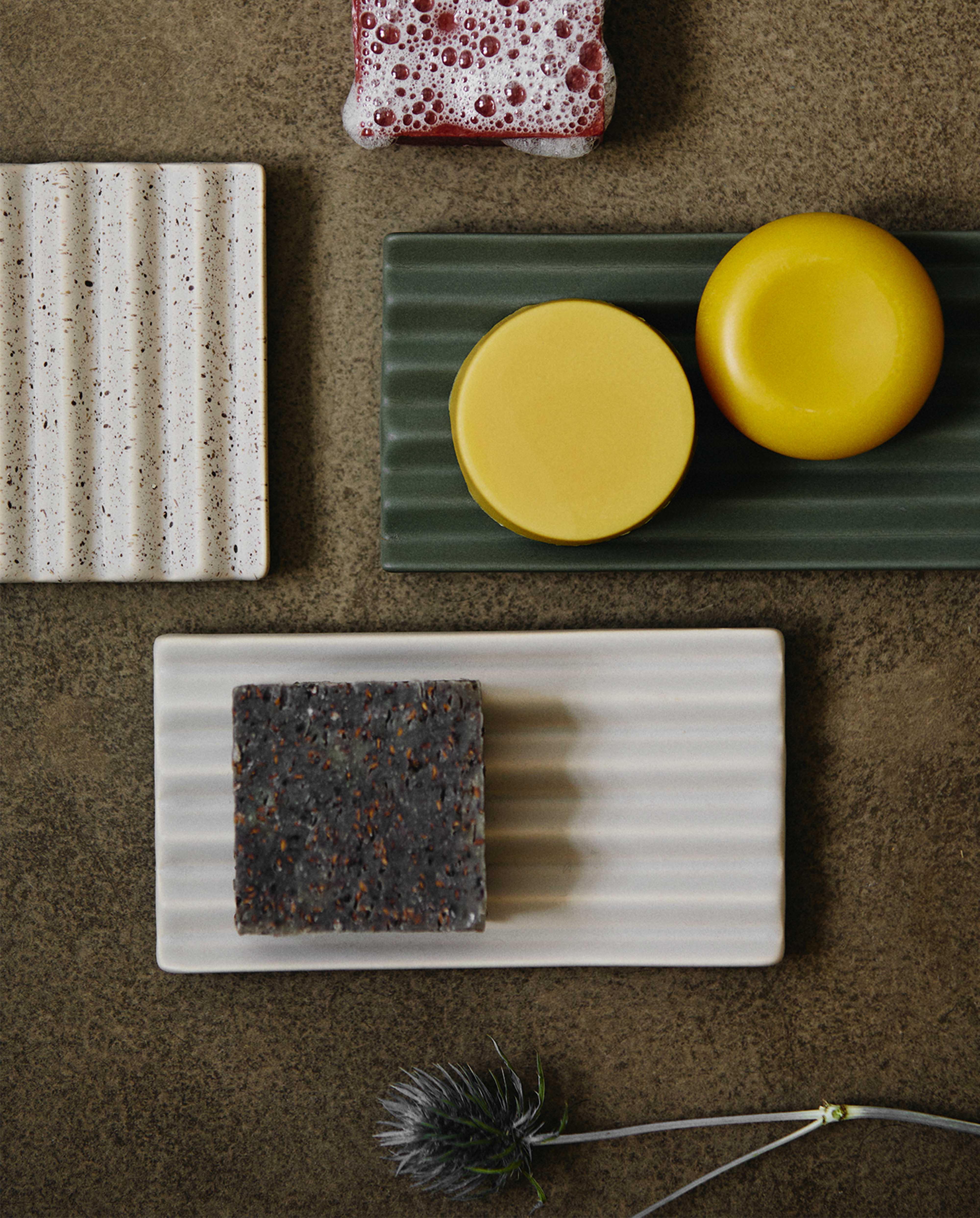 Ceramic soap tray large | GREEN 8 x 15 cm