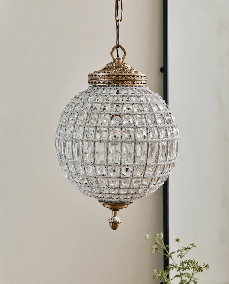 Crystal lamp, glass beads, medium