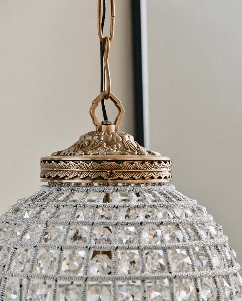 Crystal lamp, glass beads, medium