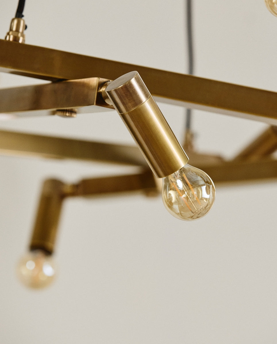 Kroonluchter - messing f/10 lampen