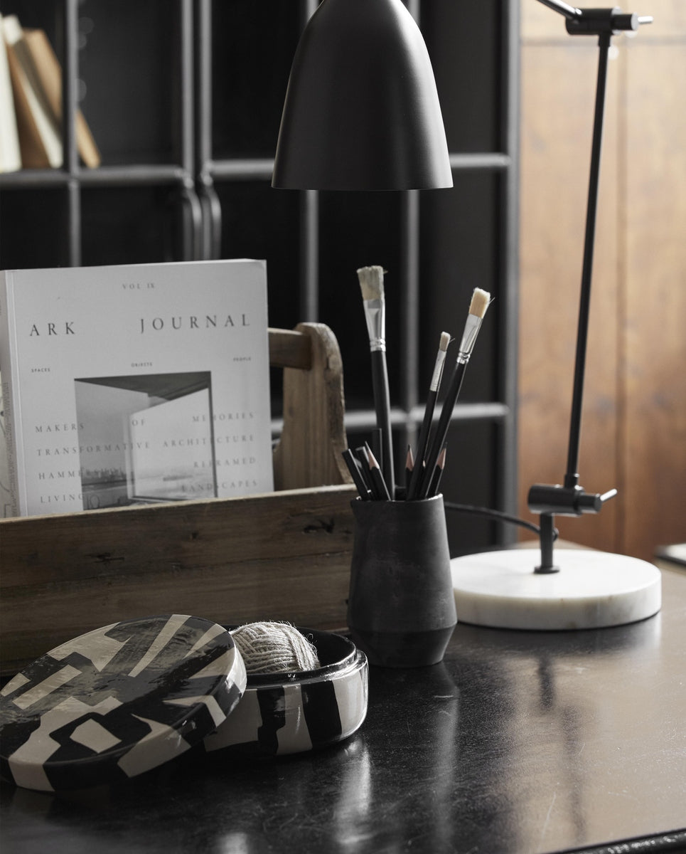 LIPSI doos met deksel - zwart/beige