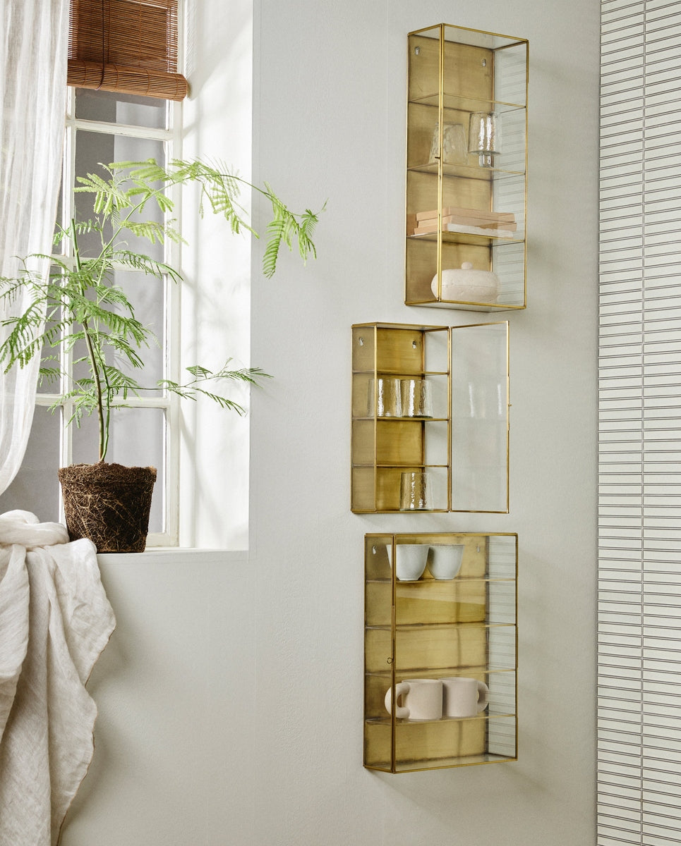 ADA wall cabinet, M, 4 shelves, golden finish