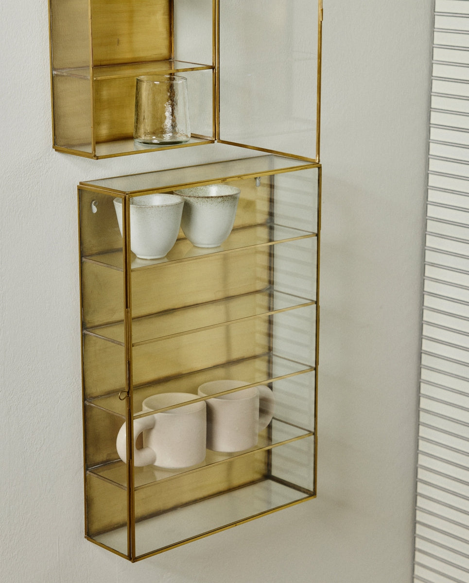 ADA wall cabinet, M, 4 shelves, golden finish