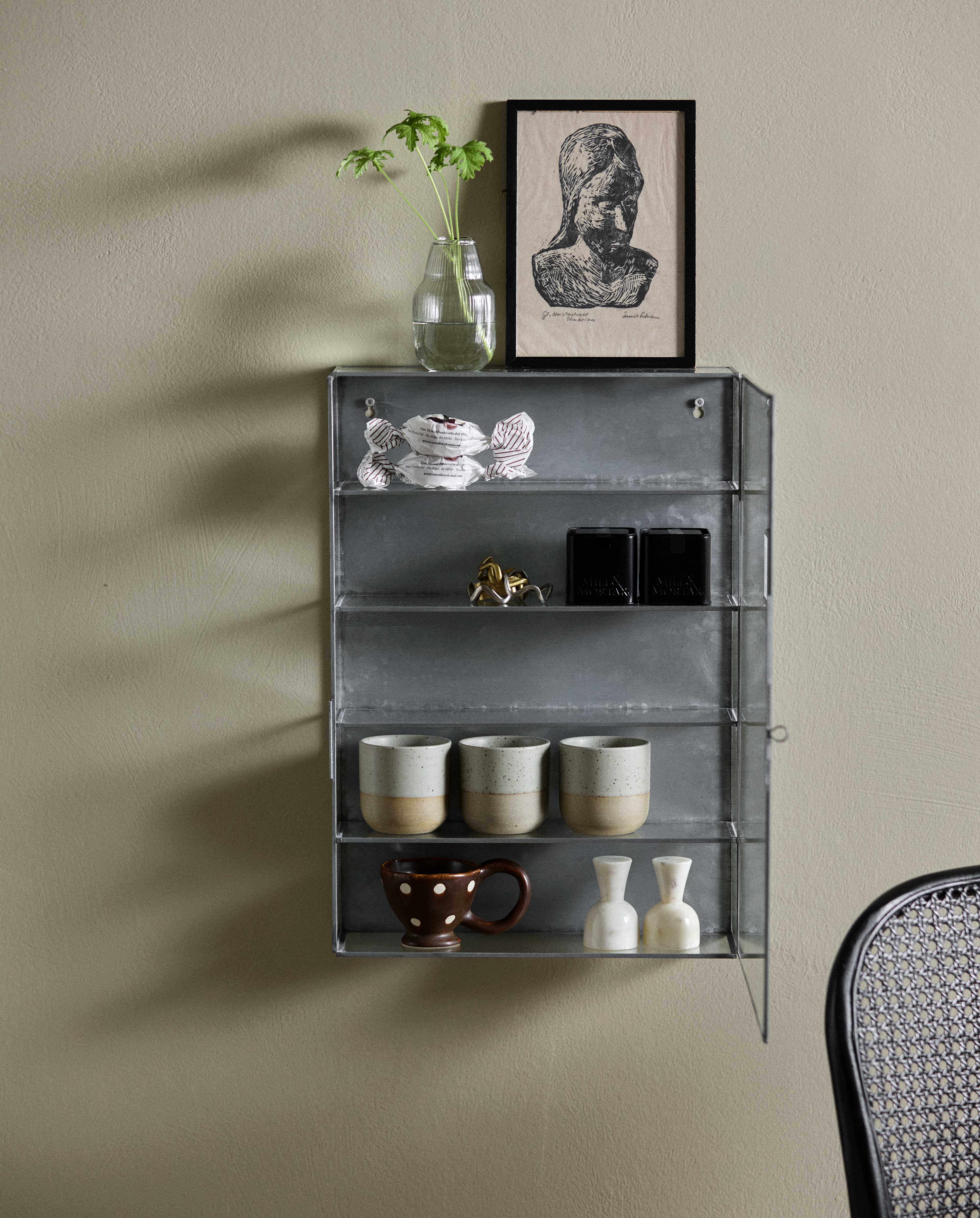 ADA Wandschrank, M, 4 Regale - antikes Eisen
