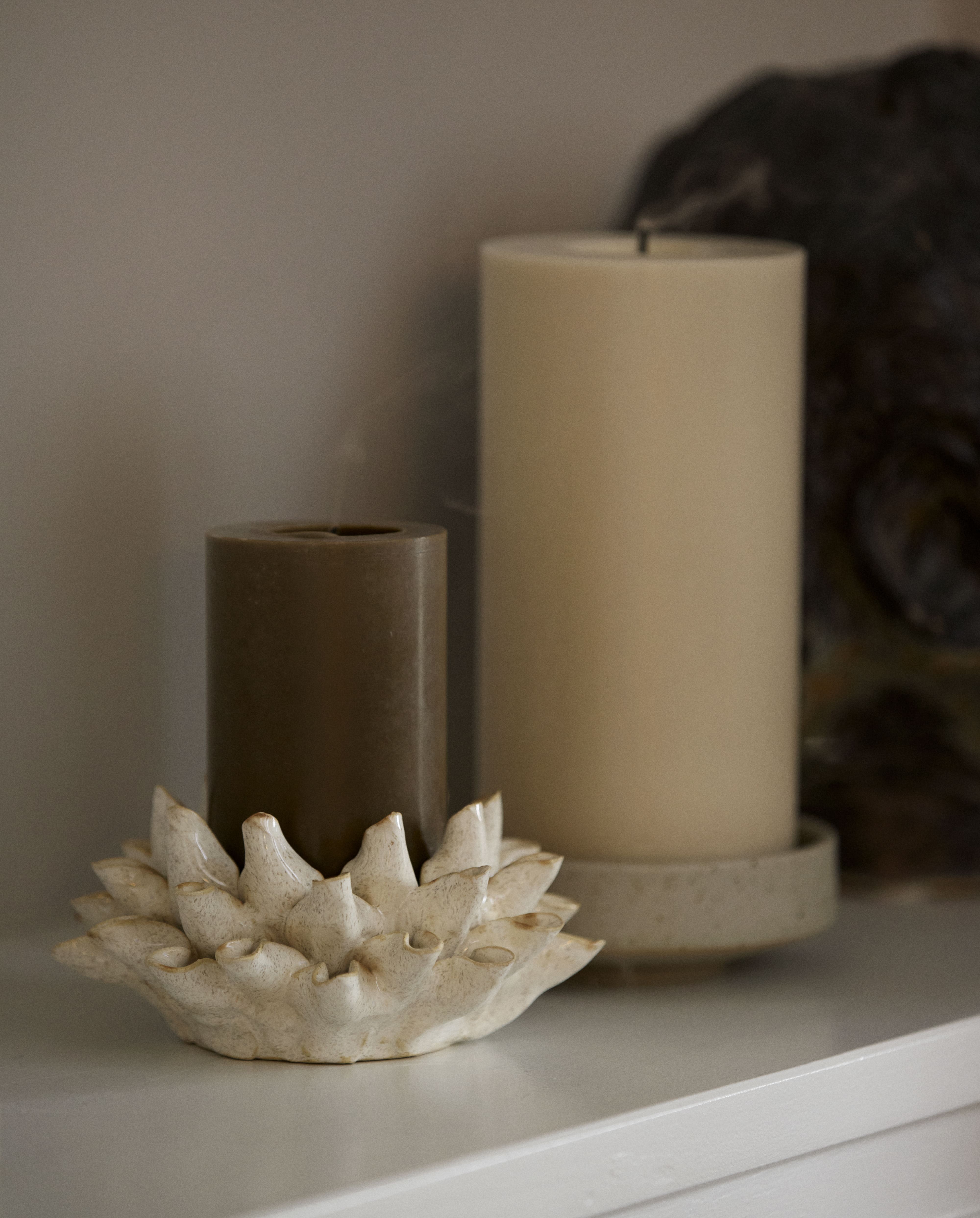 Porte-bougie NATUNA - ivoire