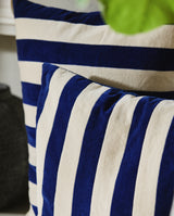 Funda de cojín ALHENA, 48x48 - marfil/azul