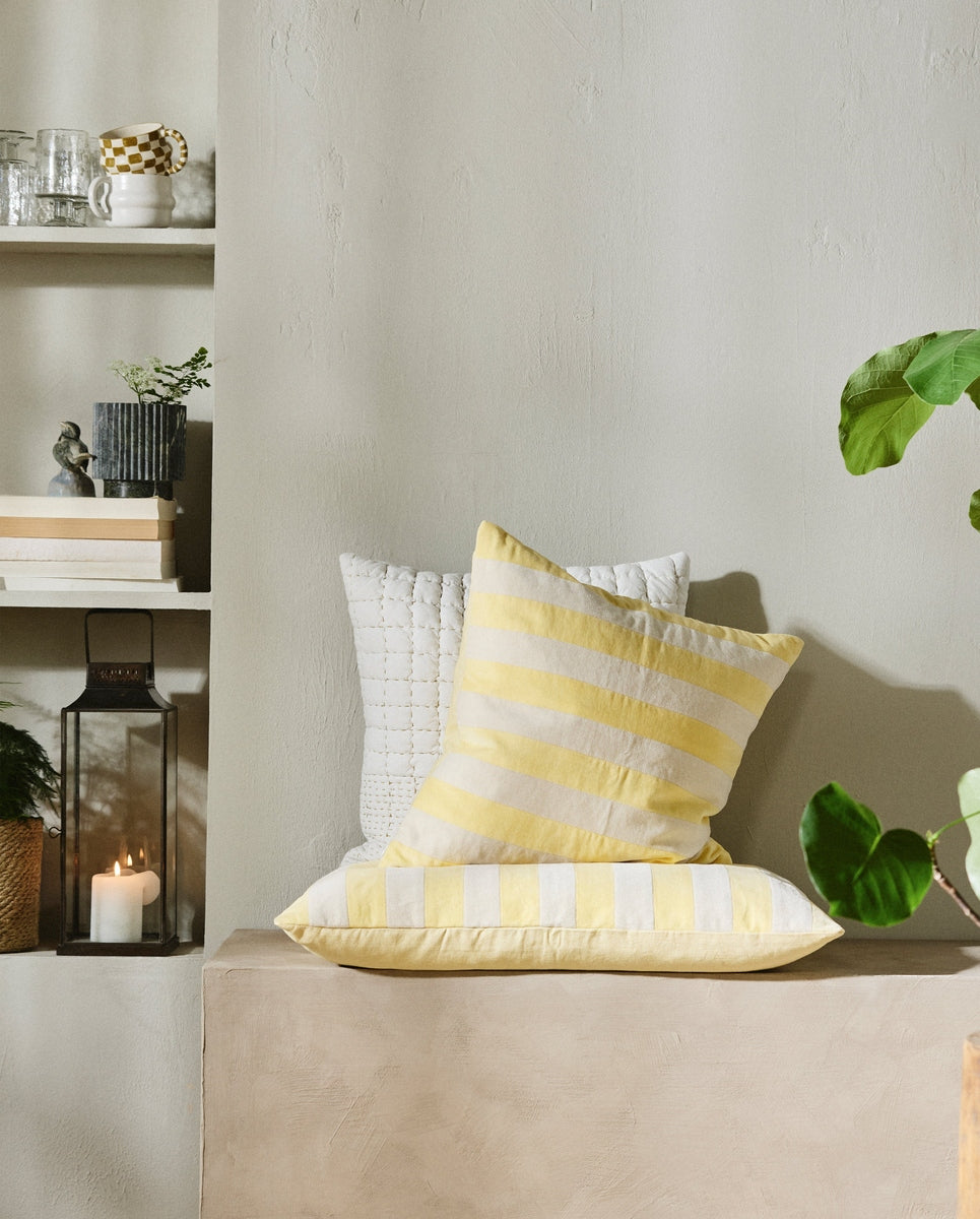 Housse de coussin ALHENA, 48x68 - ivoire/jaune