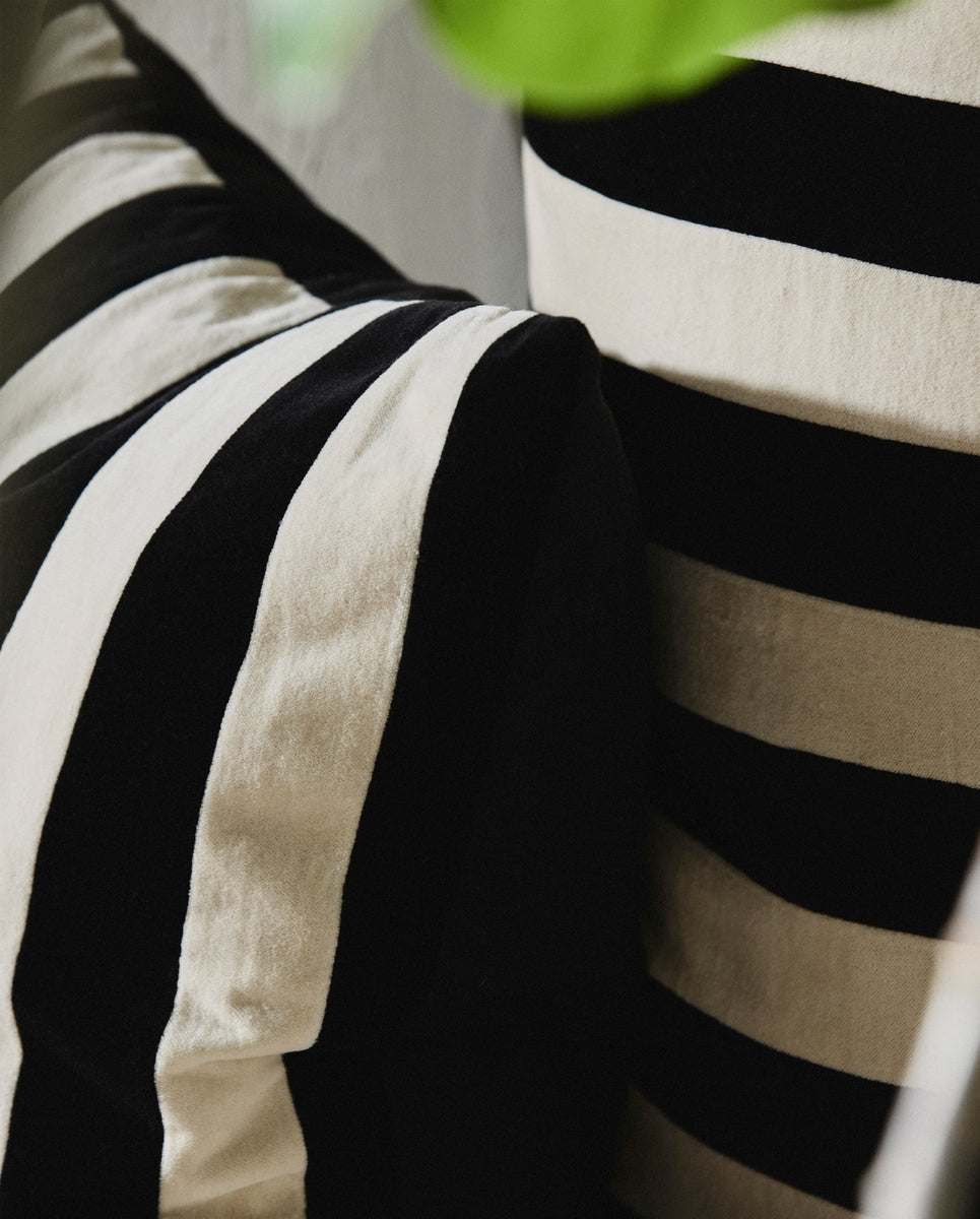 Housse de coussin ALHENA, 48x68 - ivoire/noir